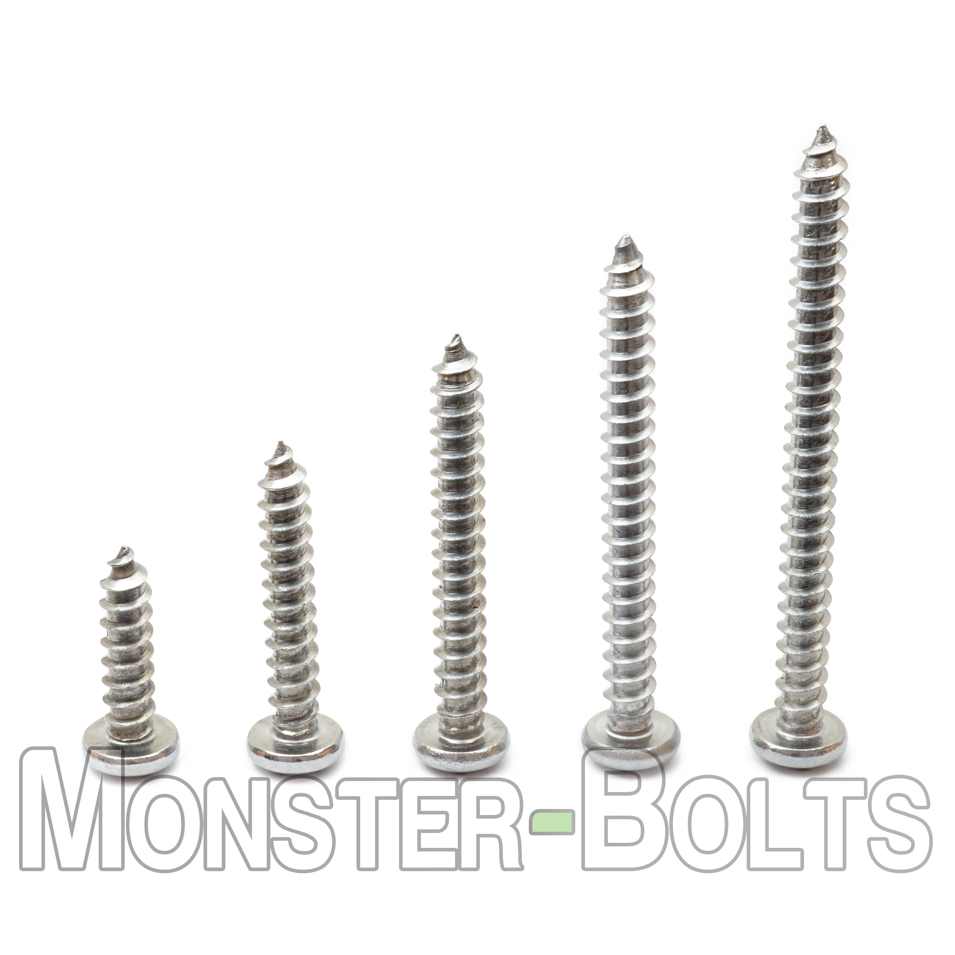 Bulk #2 Phillips Pan Head Self-Tapping Screws – Type A – 18-8 Stainless Steel – Monster Bolts