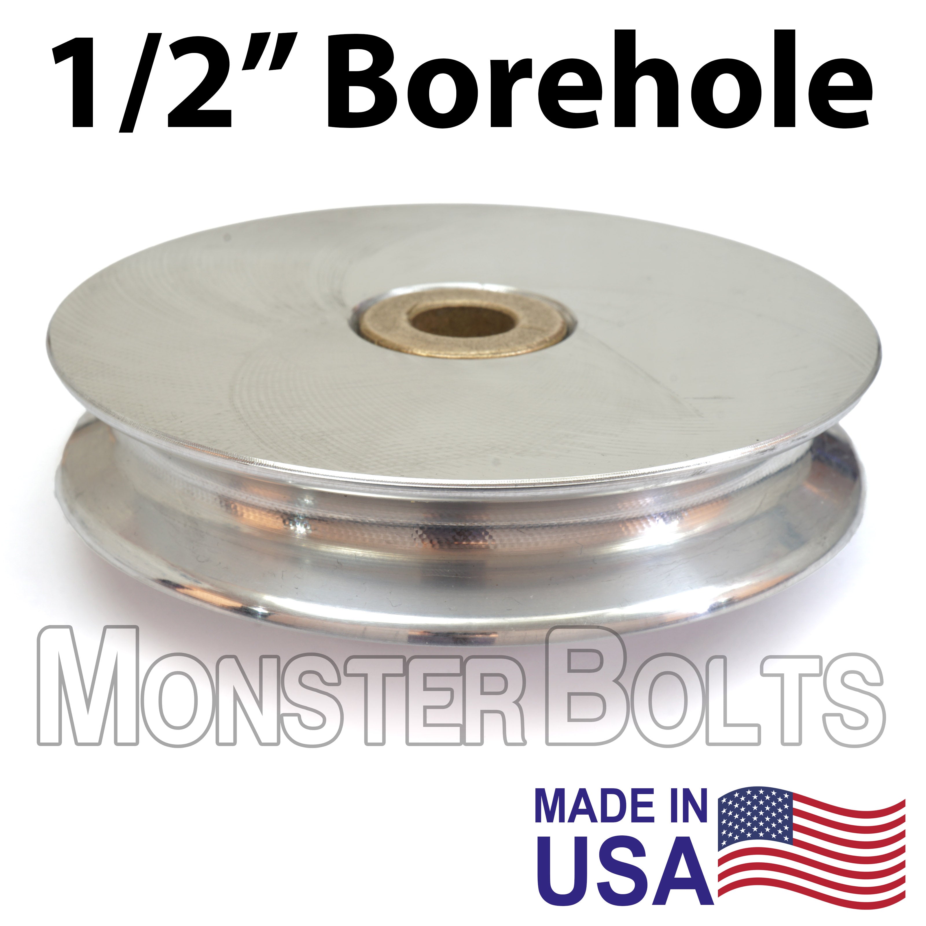 4" × 3/4" Aluminum Sheave, 1/2" Oilite® Bronze Bushing – USA-Made (PWC Lift)