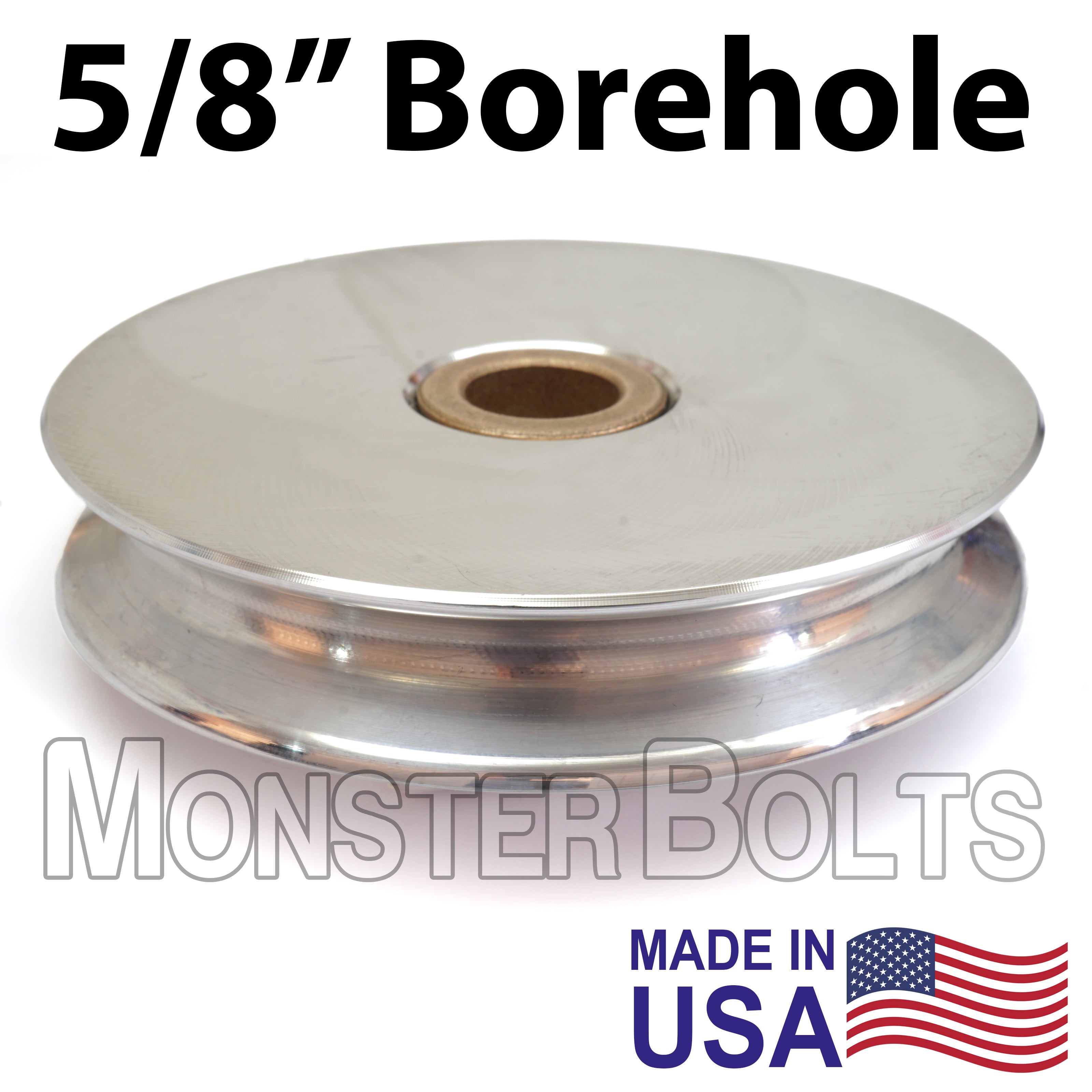 4" × 3/4" Aluminum Sheave, 5/8" Oilite® Bronze Bushing – USA-Made (Runabout & Pontoon Lift)