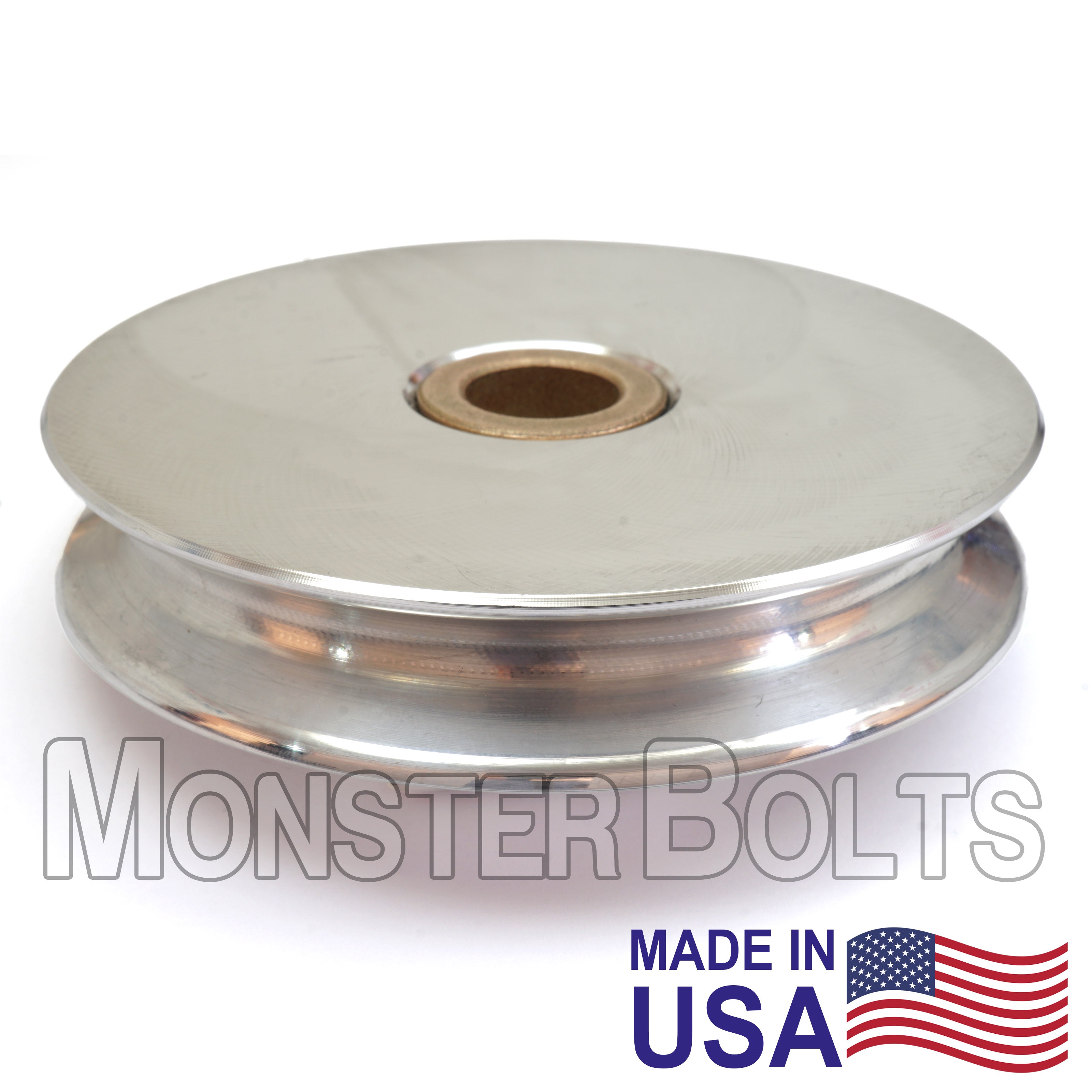 4" × 3/4" Aluminum Sheave, 5/8" Oilite® Bronze Bushing – USA-Made (Runabout & Pontoon Lift)