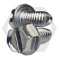 Bulk 1/4"-20 Indented Hex Washer Head Slotted Thread Rolling Screws – Zinc CR+3 w/ Wax – Monster Bolts
