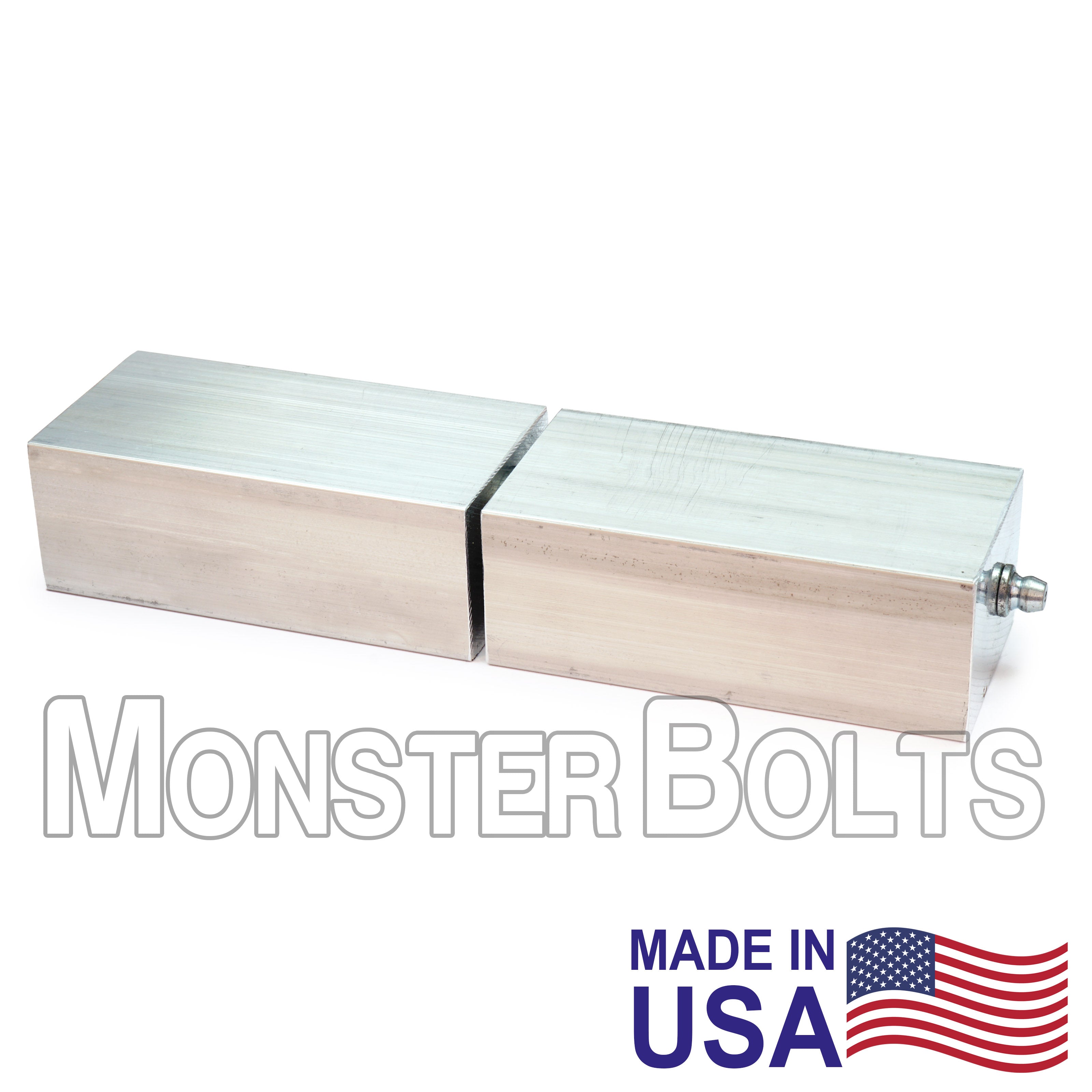 7" Aluminum Gate Weld Block Hinge w/ 2-1/8" Offset, Stainless Pin, Ball Bearing & Zerk Fitting