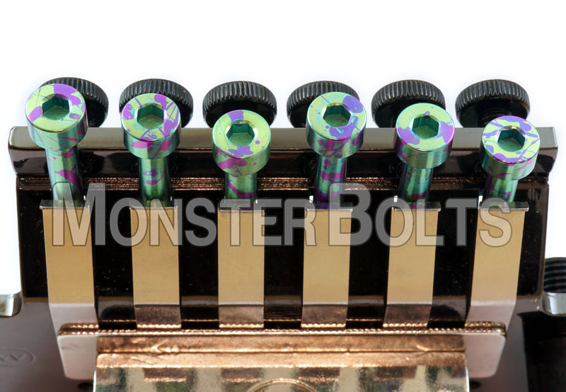 SOLD - Full Set of Green with Purple Splatter Anodized Titanium - For Floyd Rose