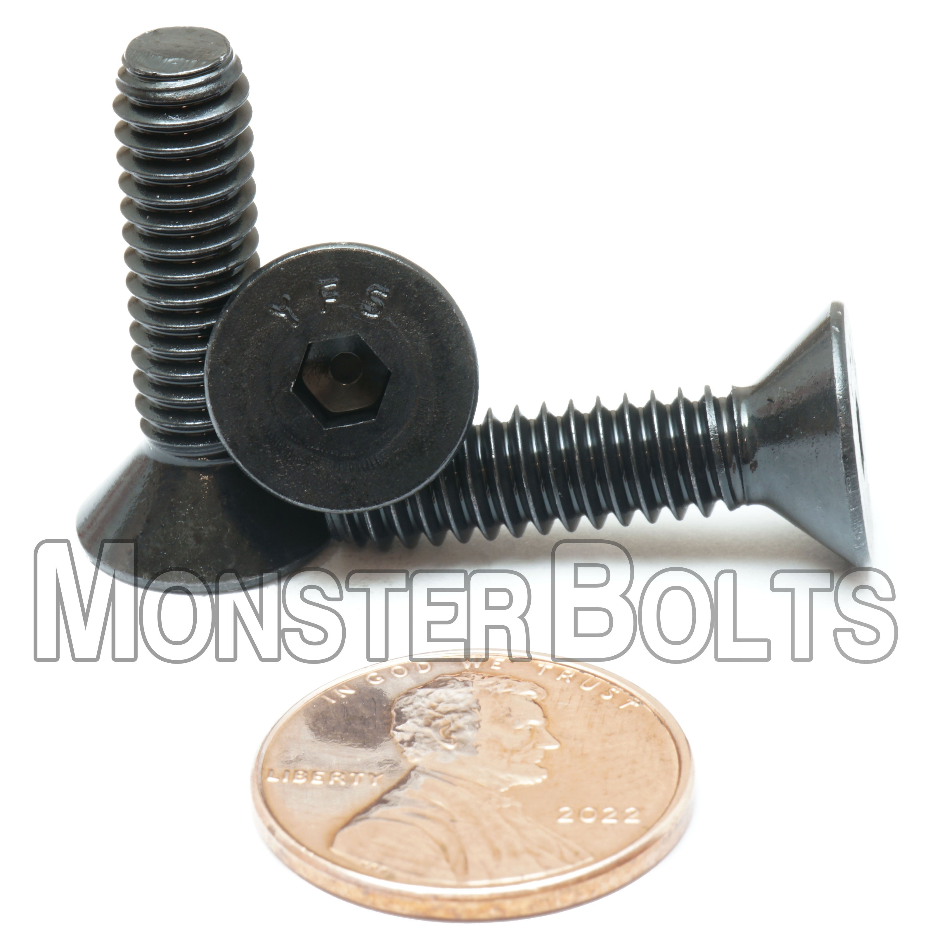 Bulk 1/4"-20 Flat Head Socket Cap screws, Alloy Steel with Black Oxide