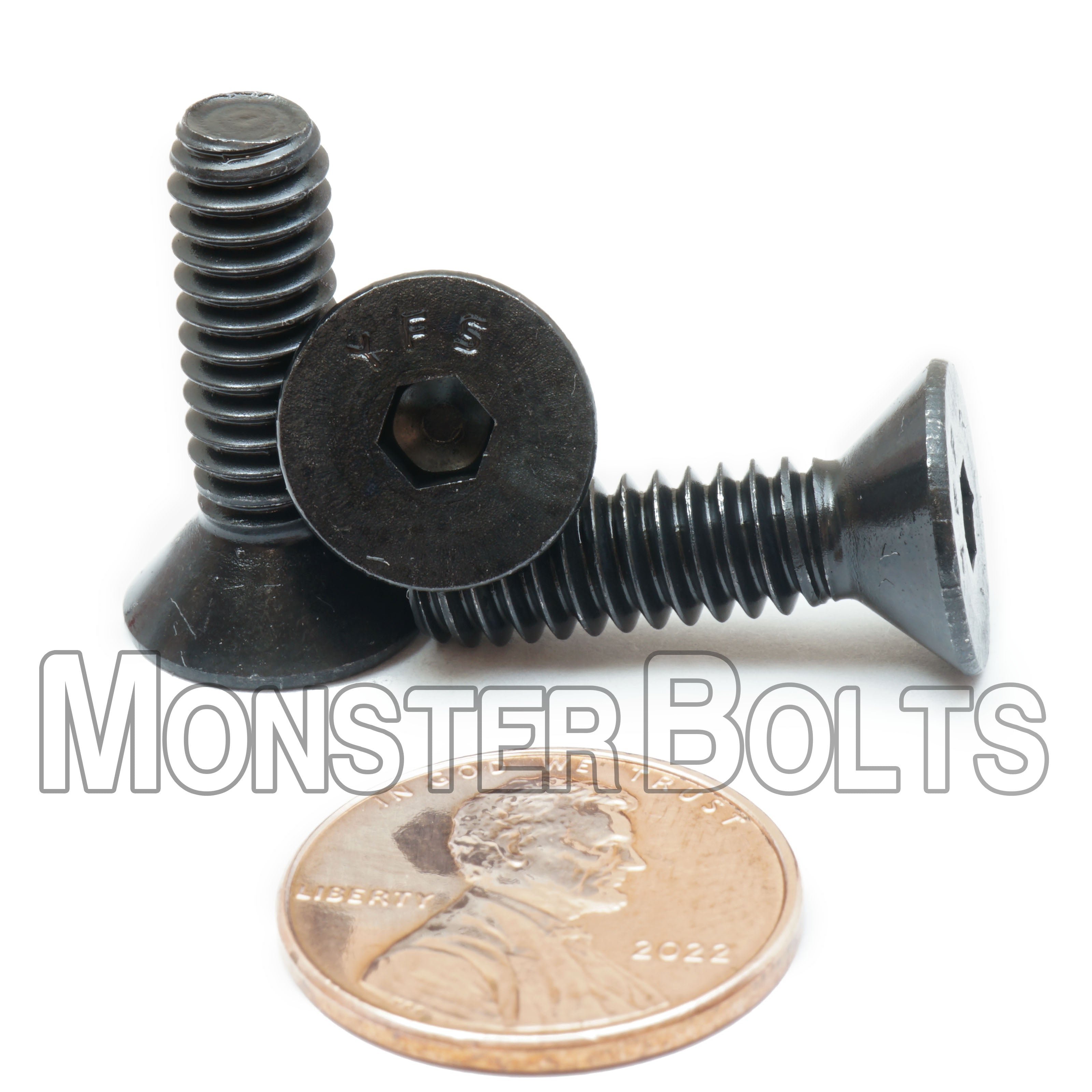 Bulk 1/4"-20 Flat Head Socket Cap Screws – Alloy Steel, Black Oxide – Monster Bolts