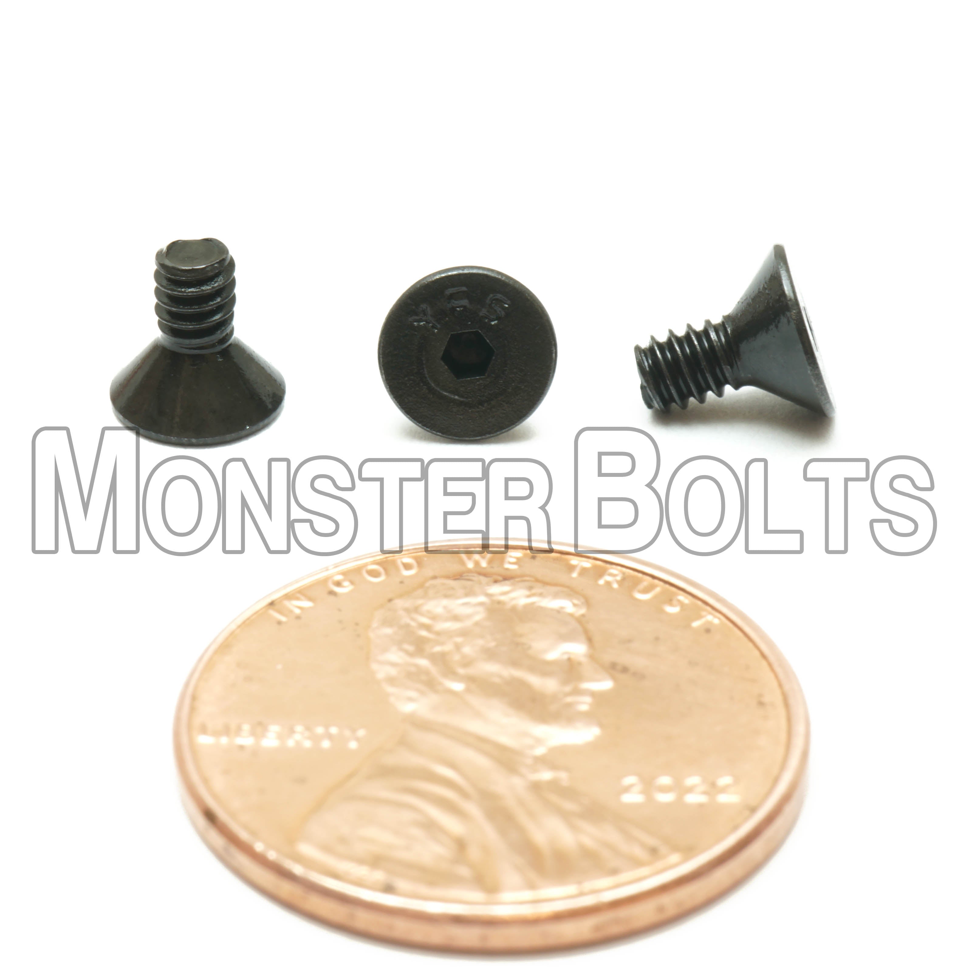Bulk #4-48 Flat Head Socket Cap screws, Alloy Steel with Black Oxide, Fine Thread