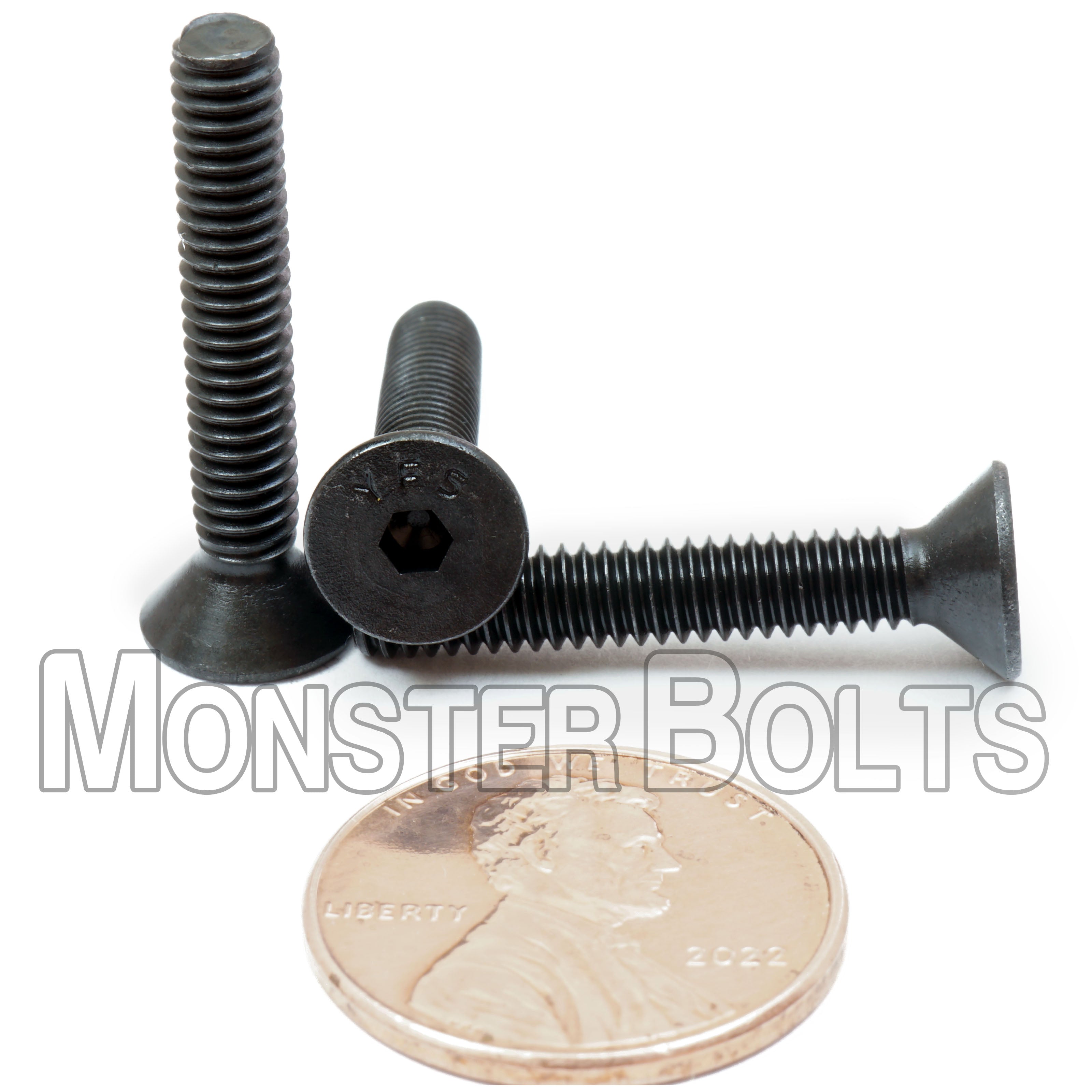 Bulk #8-32 Flat Head Socket Cap screws, Alloy Steel with Black Oxide