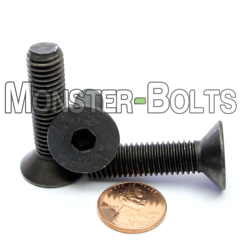 M10 Flat Head Socket Cap screws, Class 12.9 Alloy Steel w/ Black Oxide