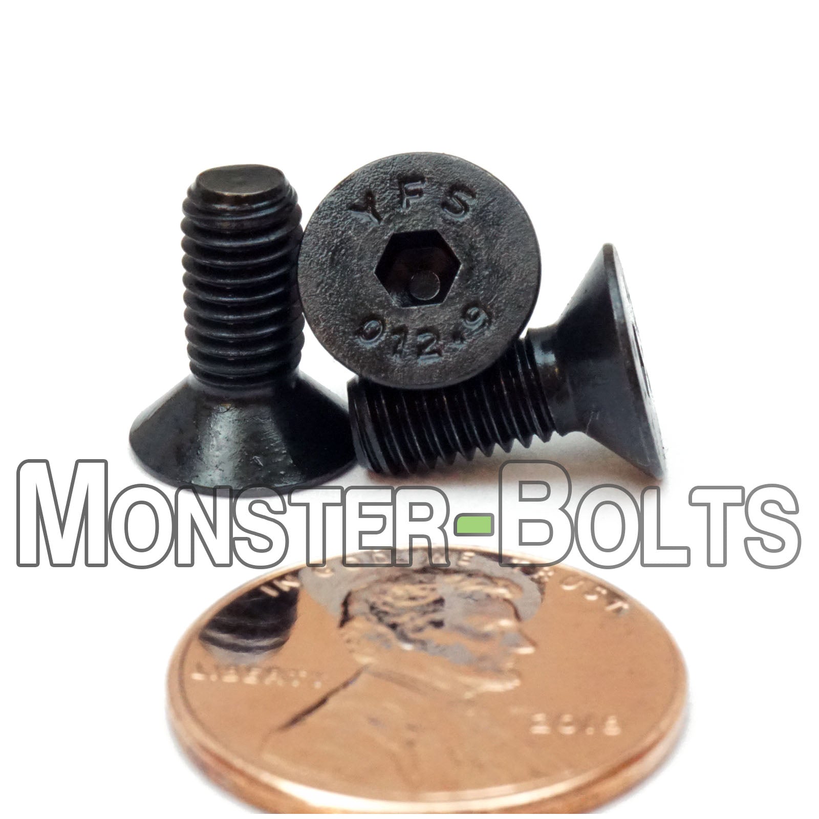 M5 Flat Head Socket Cap screws, Class 12.9 Alloy Steel w/ Black Oxide