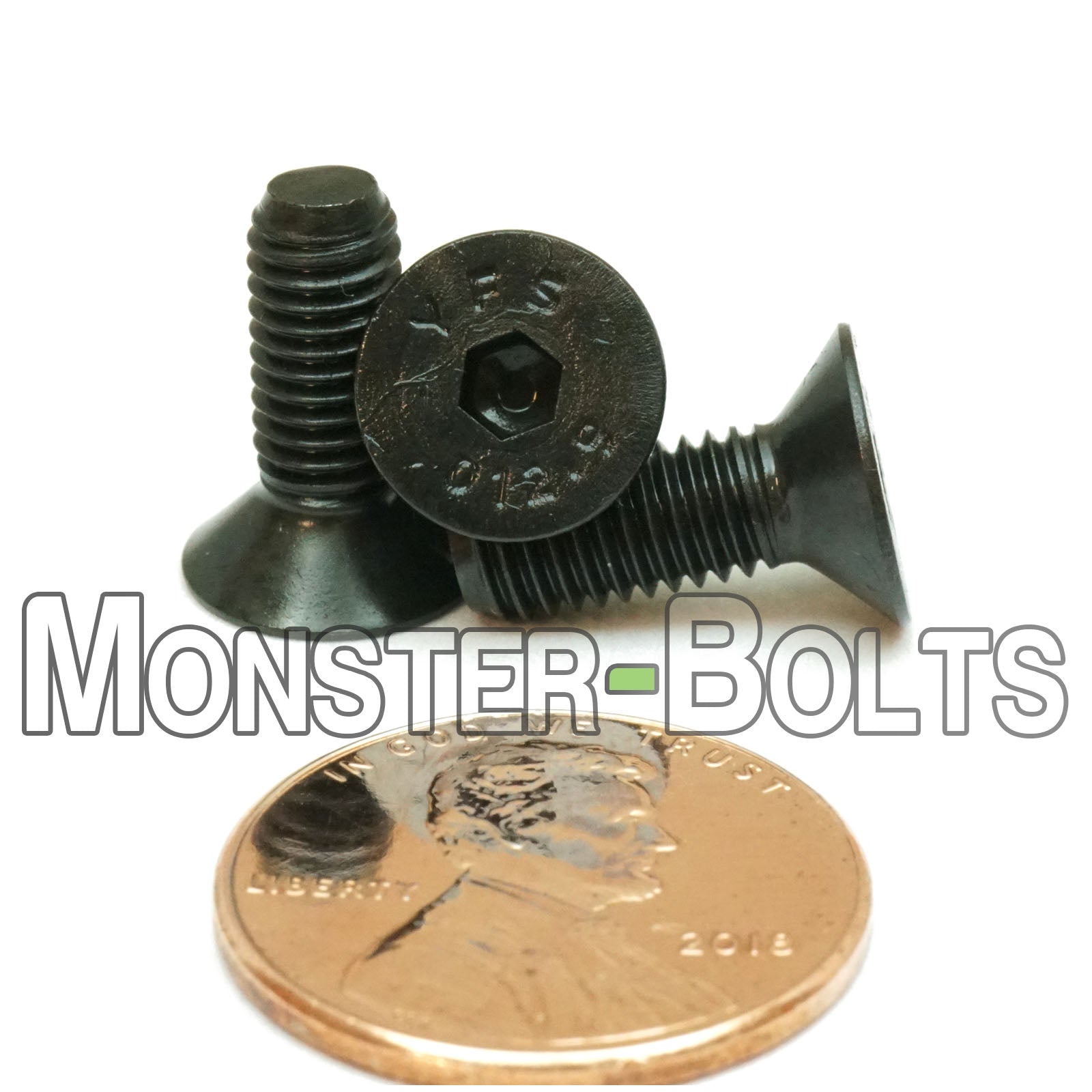 M5 Flat Head Socket Cap screws, Class 12.9 Alloy Steel w/ Black Oxide