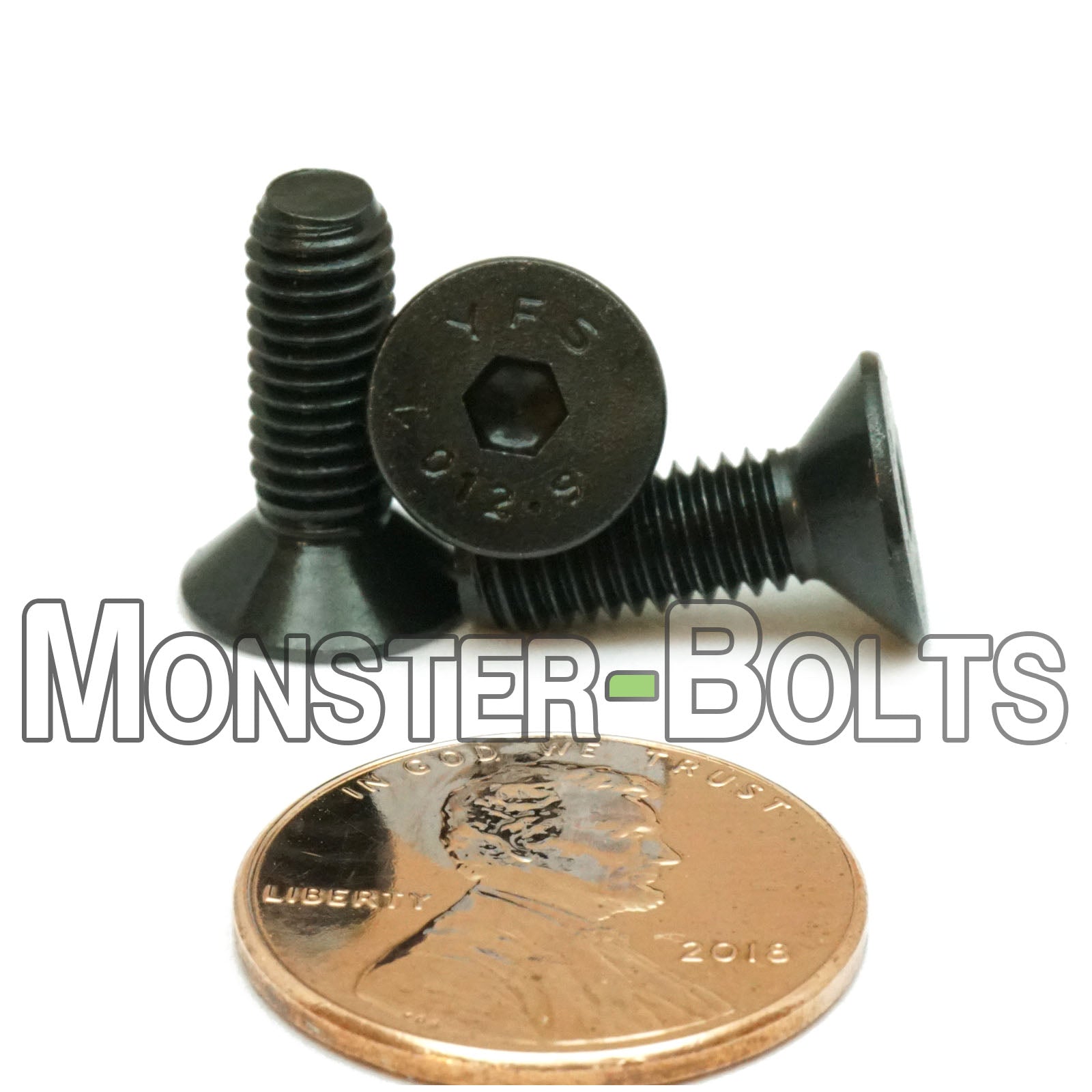 M5 Flat Head Socket Cap screws, Class 12.9 Alloy Steel w/ Black Oxide