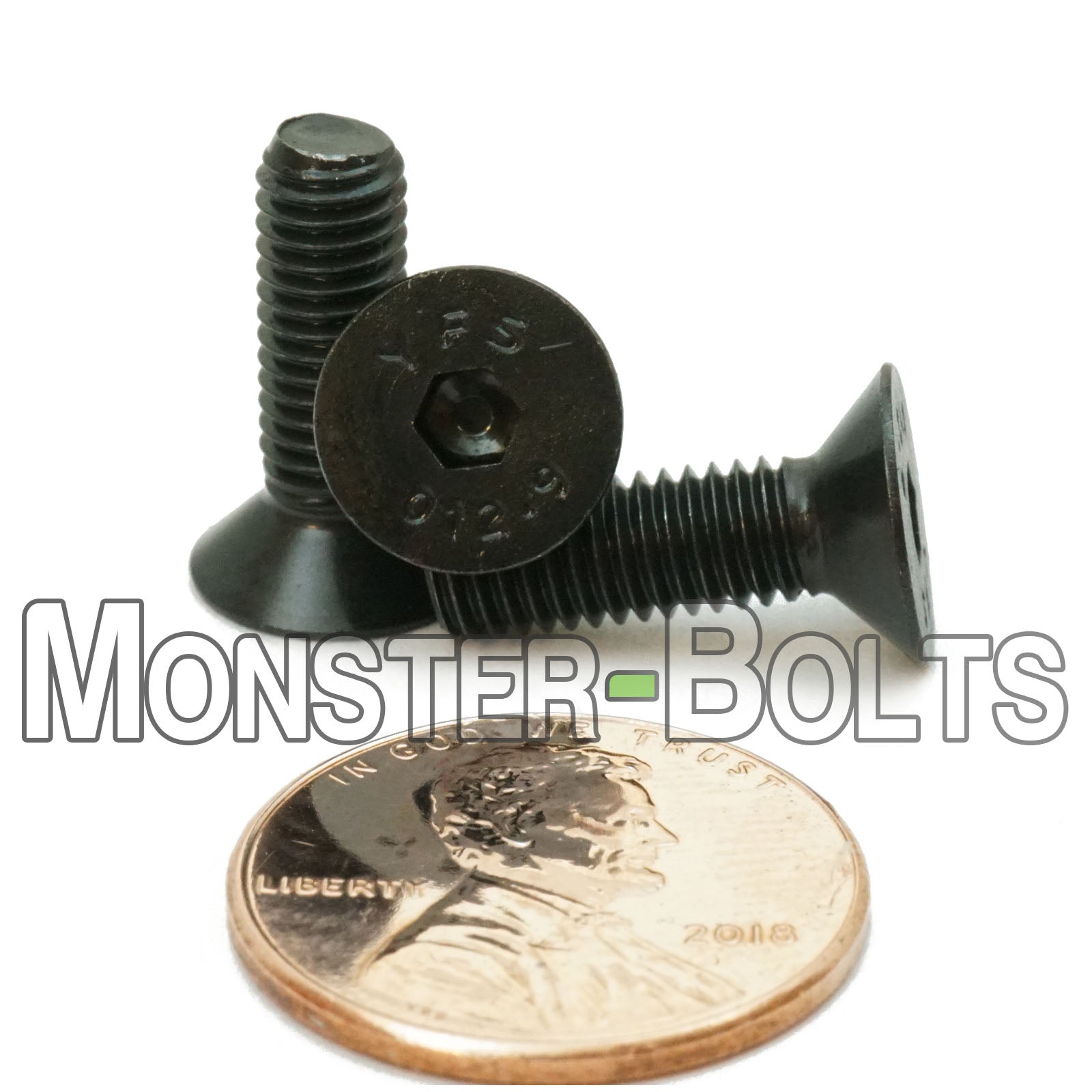 M5 Flat Head Socket Cap screws, Class 12.9 Alloy Steel w/ Black Oxide