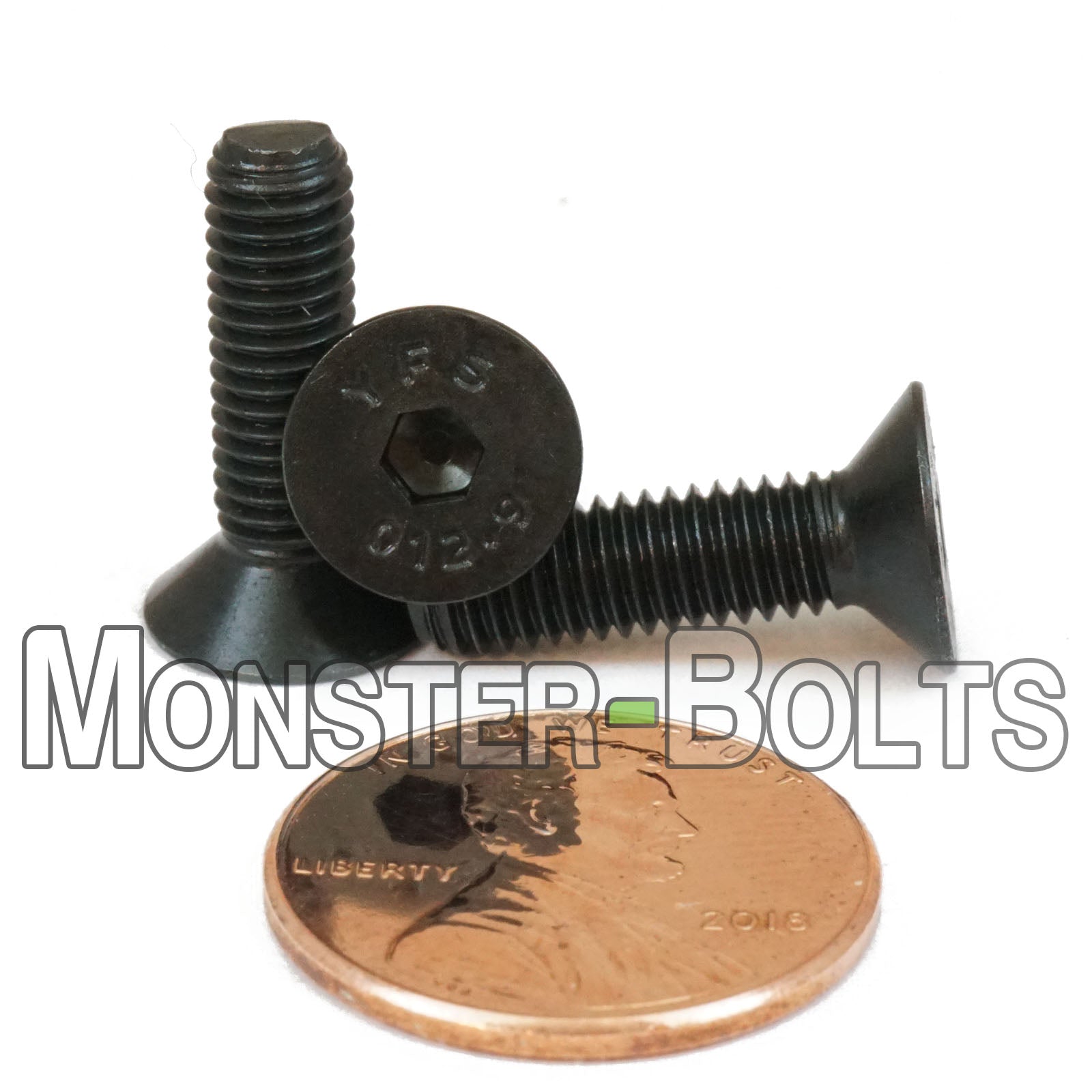 M5 Flat Head Socket Cap screws, Class 12.9 Alloy Steel w/ Black Oxide