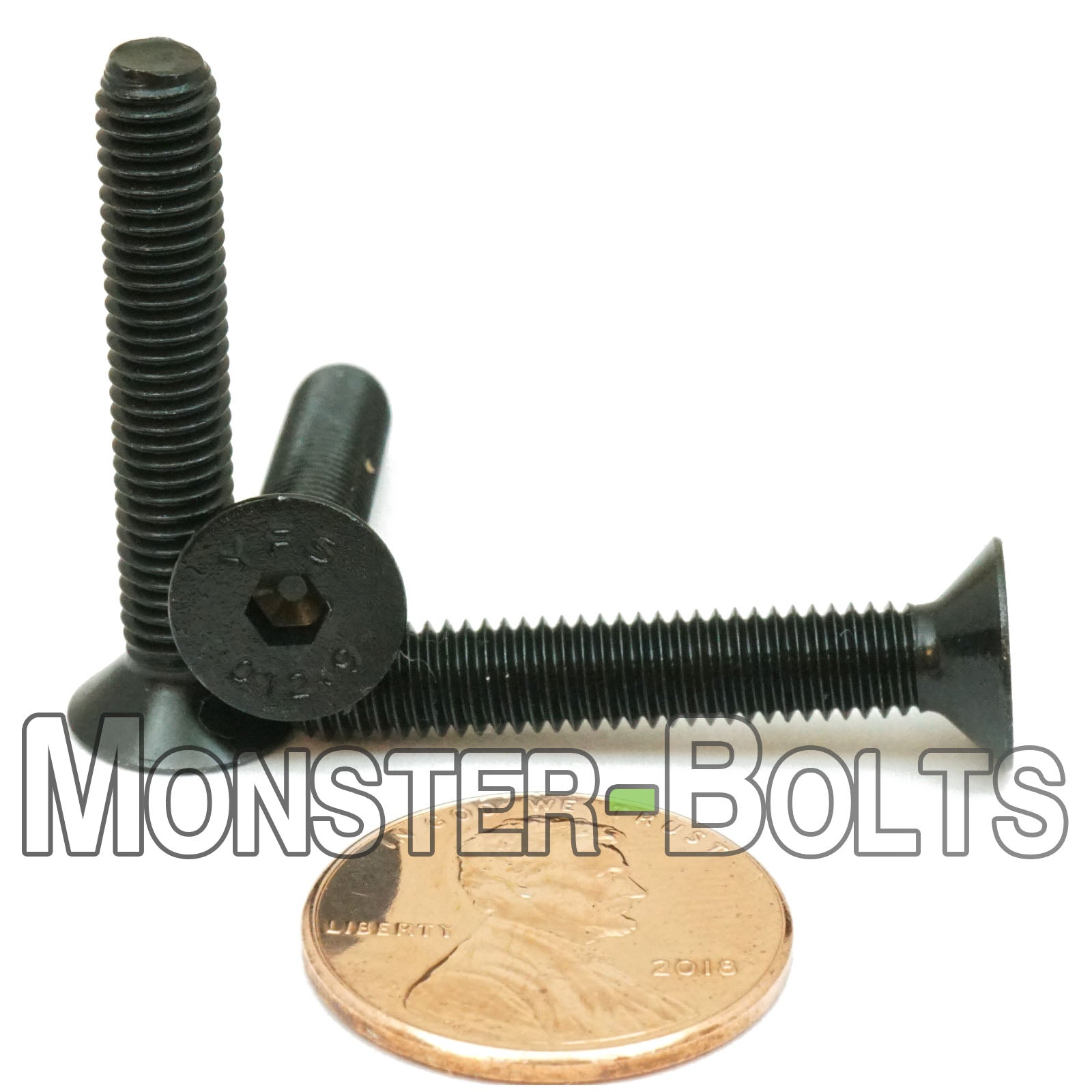 M5 Flat Head Socket Cap screws, Class 12.9 Alloy Steel w/ Black Oxide