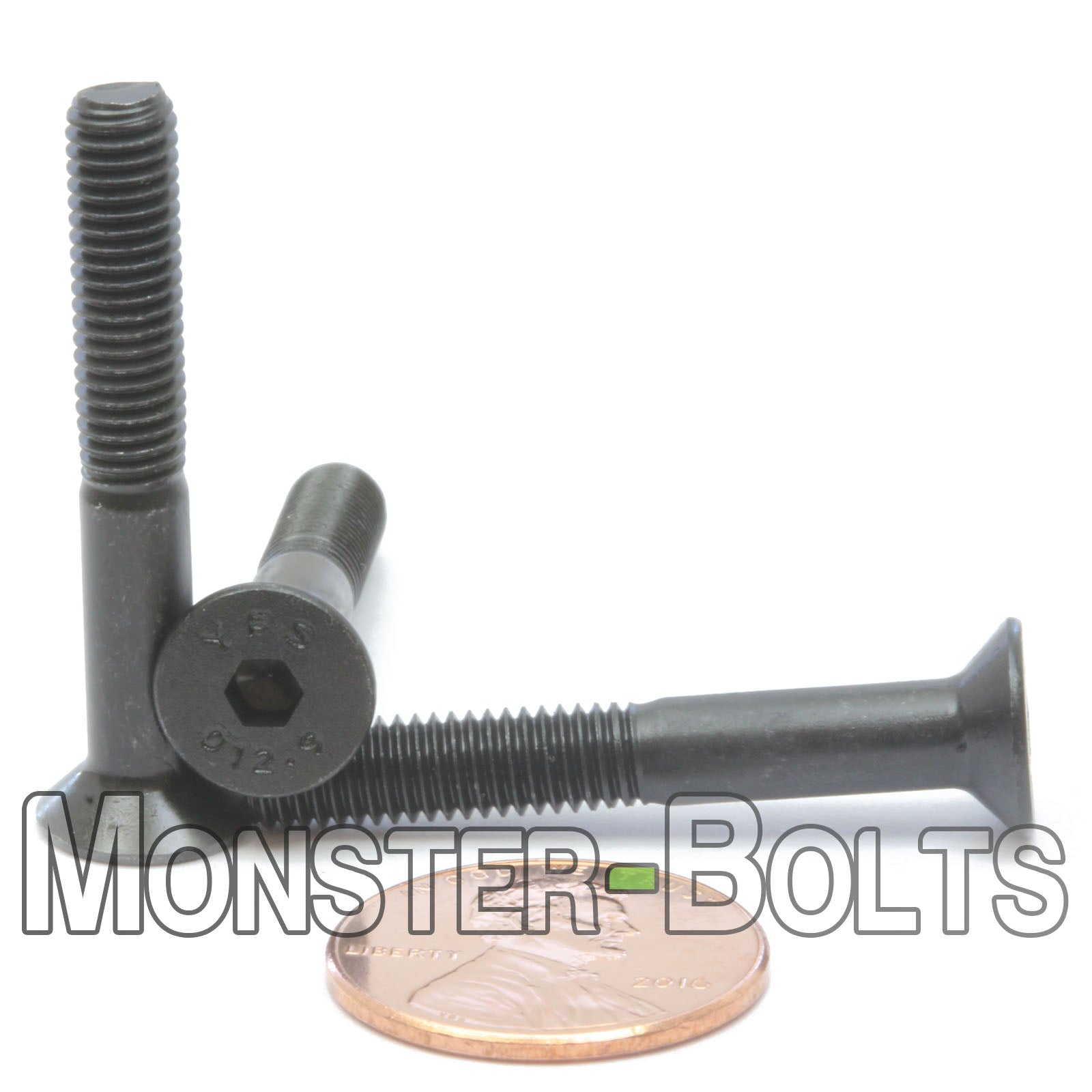 M5 Flat Head Socket Cap screws, Class 12.9 Alloy Steel w/ Black Oxide