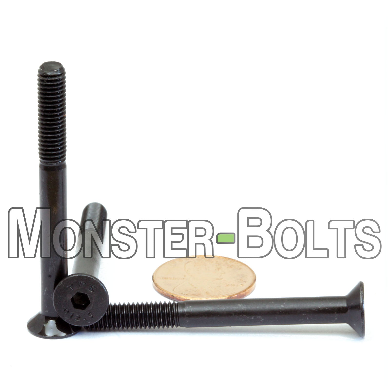M5 Flat Head Socket Cap screws, Class 12.9 Alloy Steel w/ Black Oxide