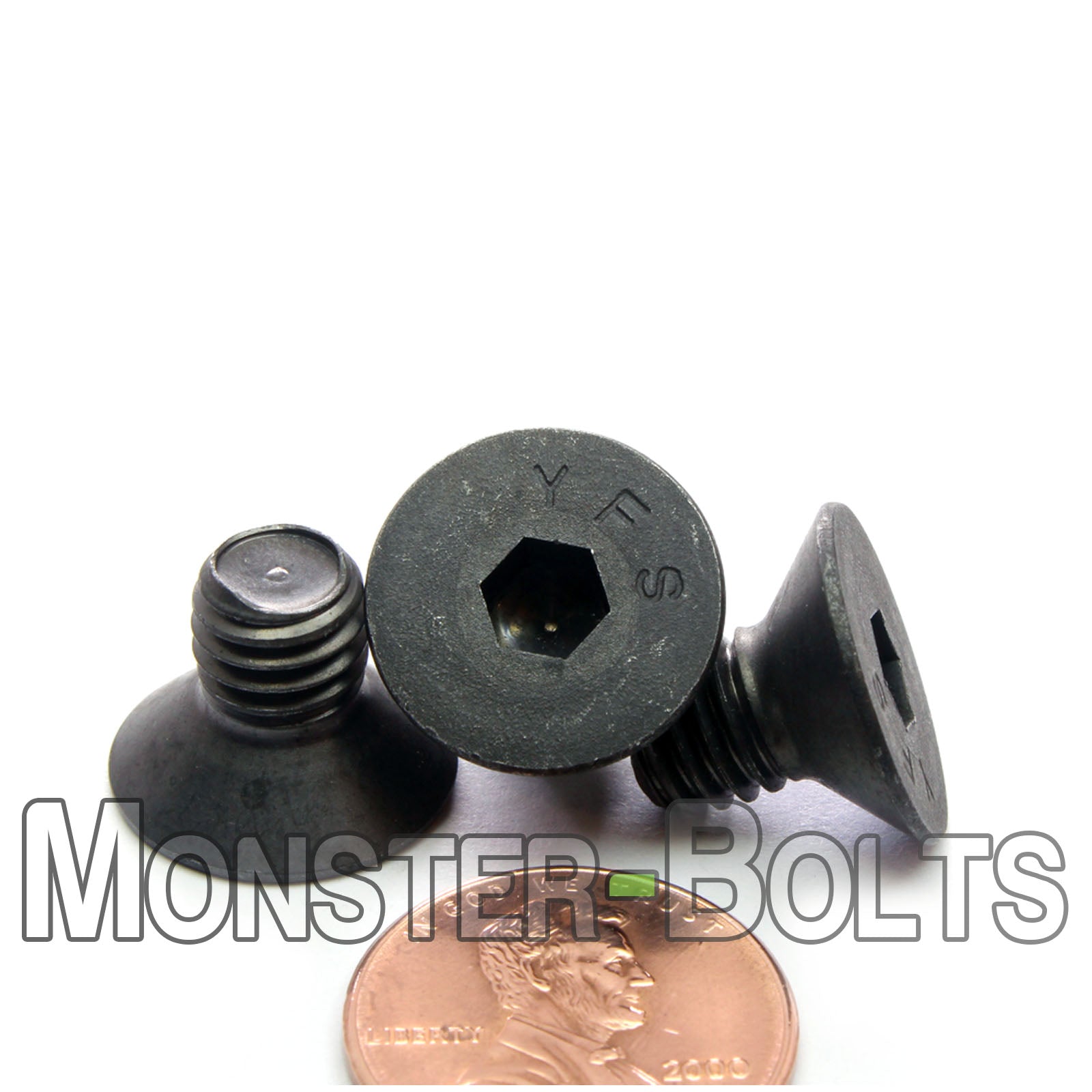 M8 Flat Head Socket Cap screws, Class 12.9 Alloy Steel w/ Black Oxide