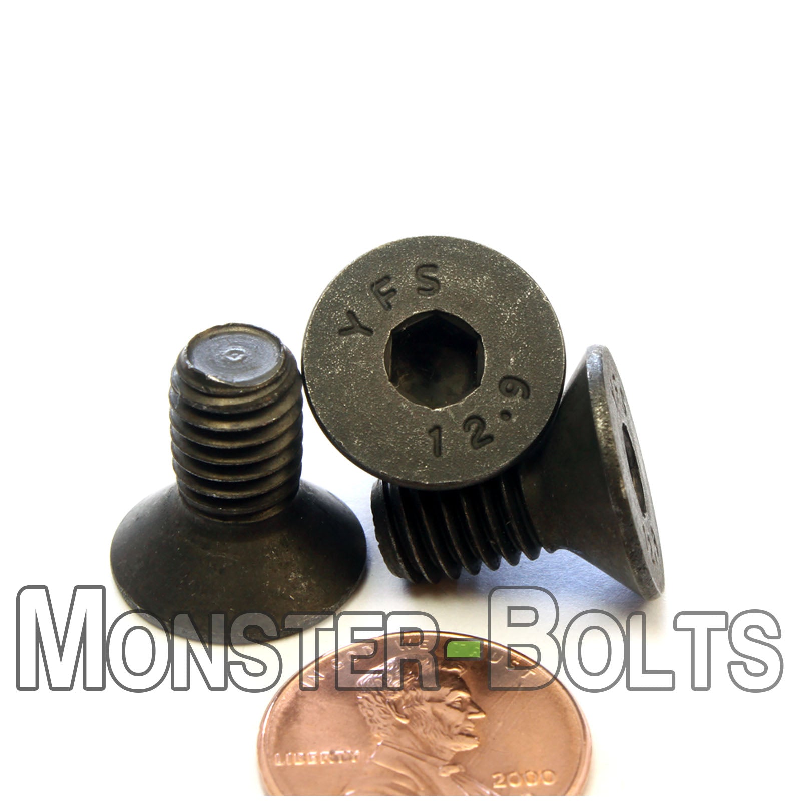 M8 Flat Head Socket Cap screws, Class 12.9 Alloy Steel w/ Black Oxide