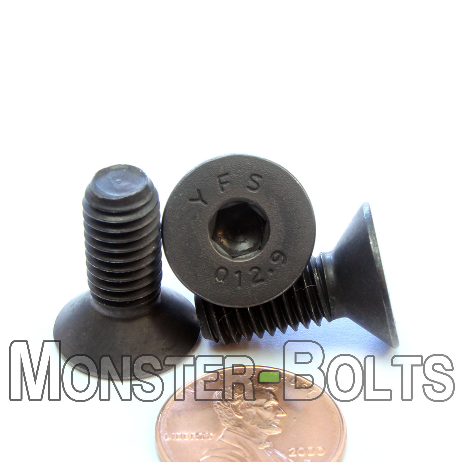 M8 Flat Head Socket Cap screws, Class 12.9 Alloy Steel w/ Black Oxide