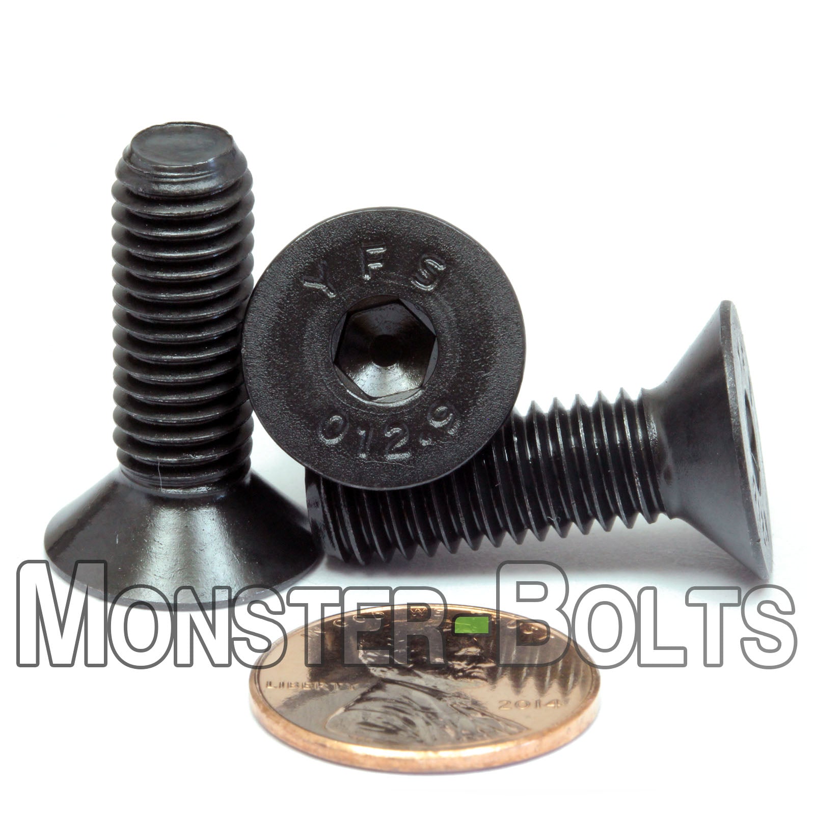 M8 Flat Head Socket Cap screws, Class 12.9 Alloy Steel w/ Black Oxide