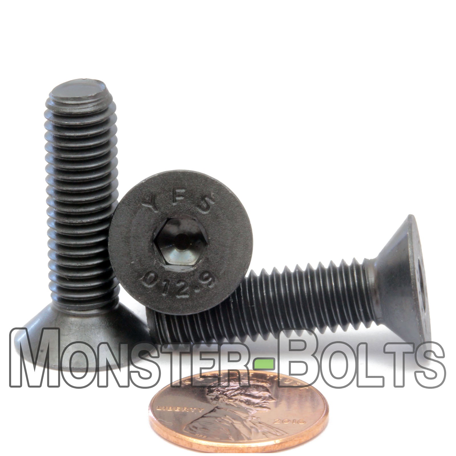M8 Flat Head Socket Cap screws, Class 12.9 Alloy Steel w/ Black Oxide