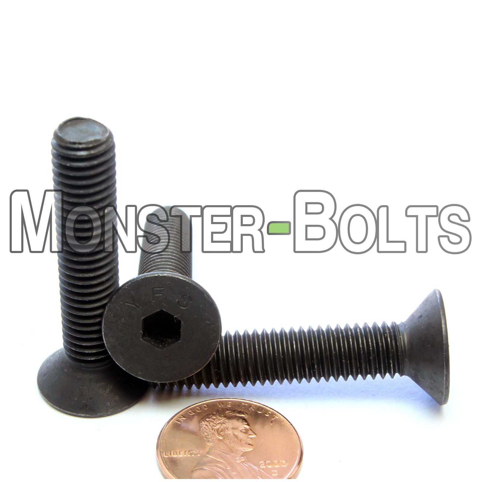 M8 Flat Head Socket Cap screws, Class 12.9 Alloy Steel w/ Black Oxide