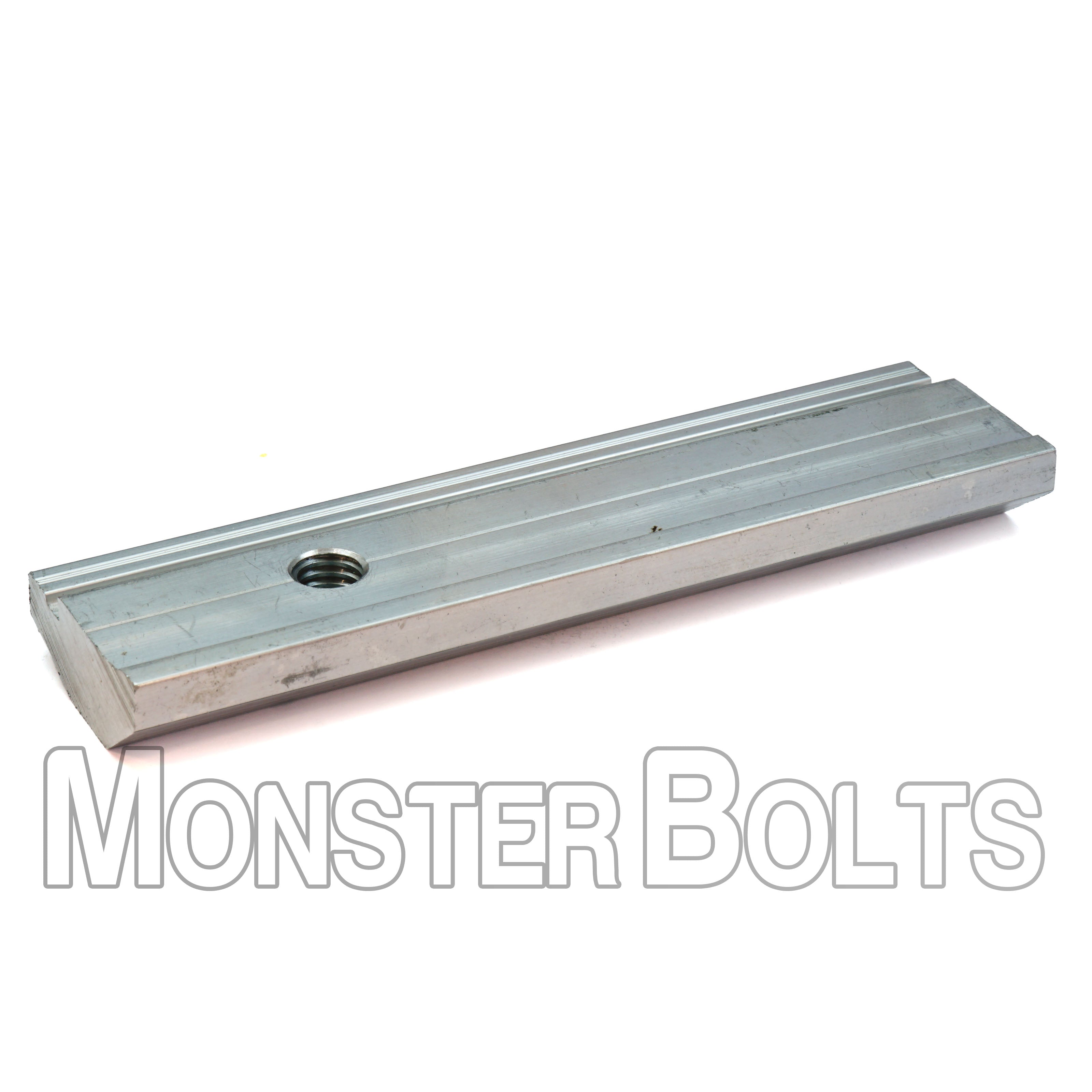 5" Aluminum Rail Clamp Bar for DOT Traffic Bullet Rail assembly, 3/8-16 Tapped - Made in USA