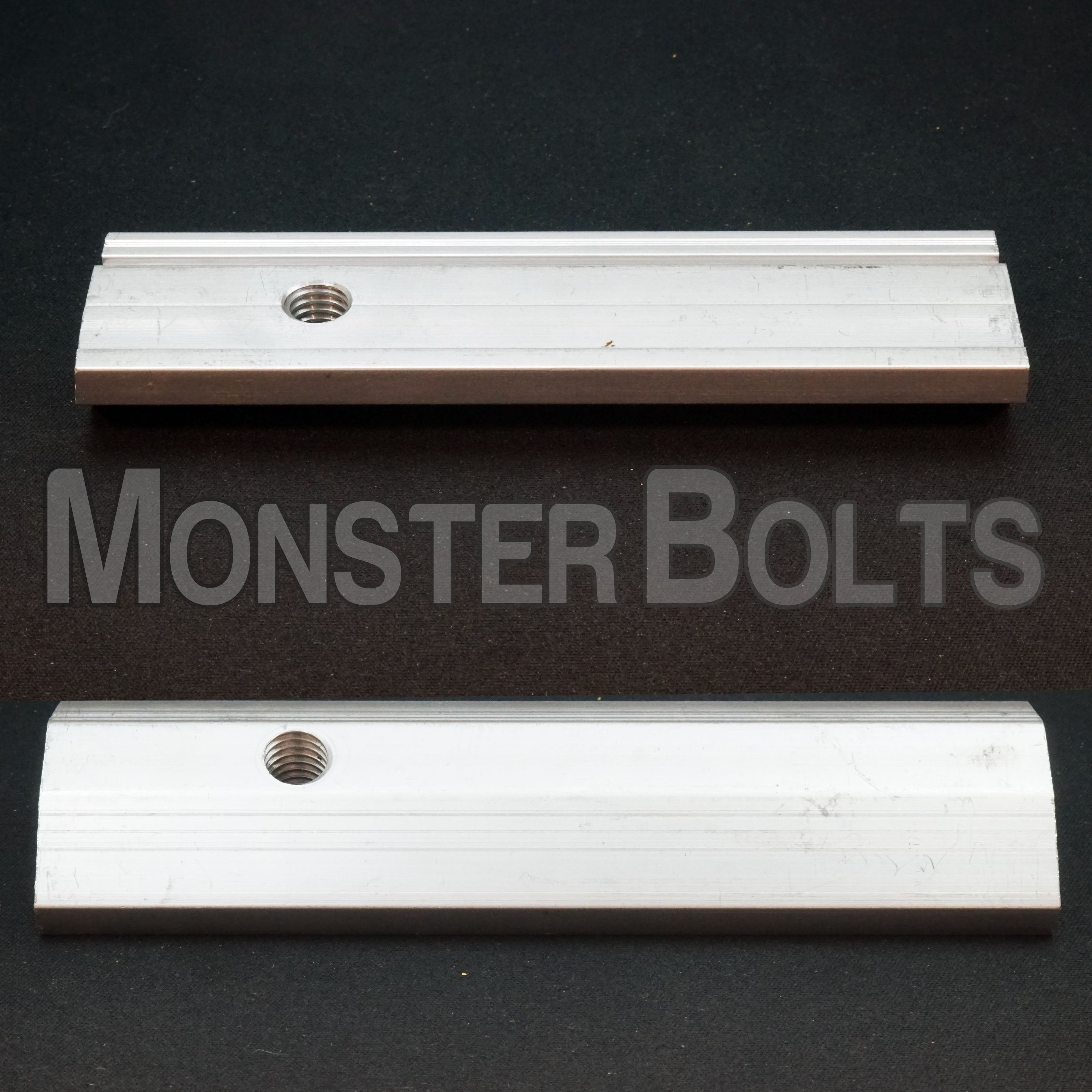 5" Aluminum Rail Clamp Bar for DOT Traffic Bullet Rail assembly, 3/8-16 Tapped - Made in USA