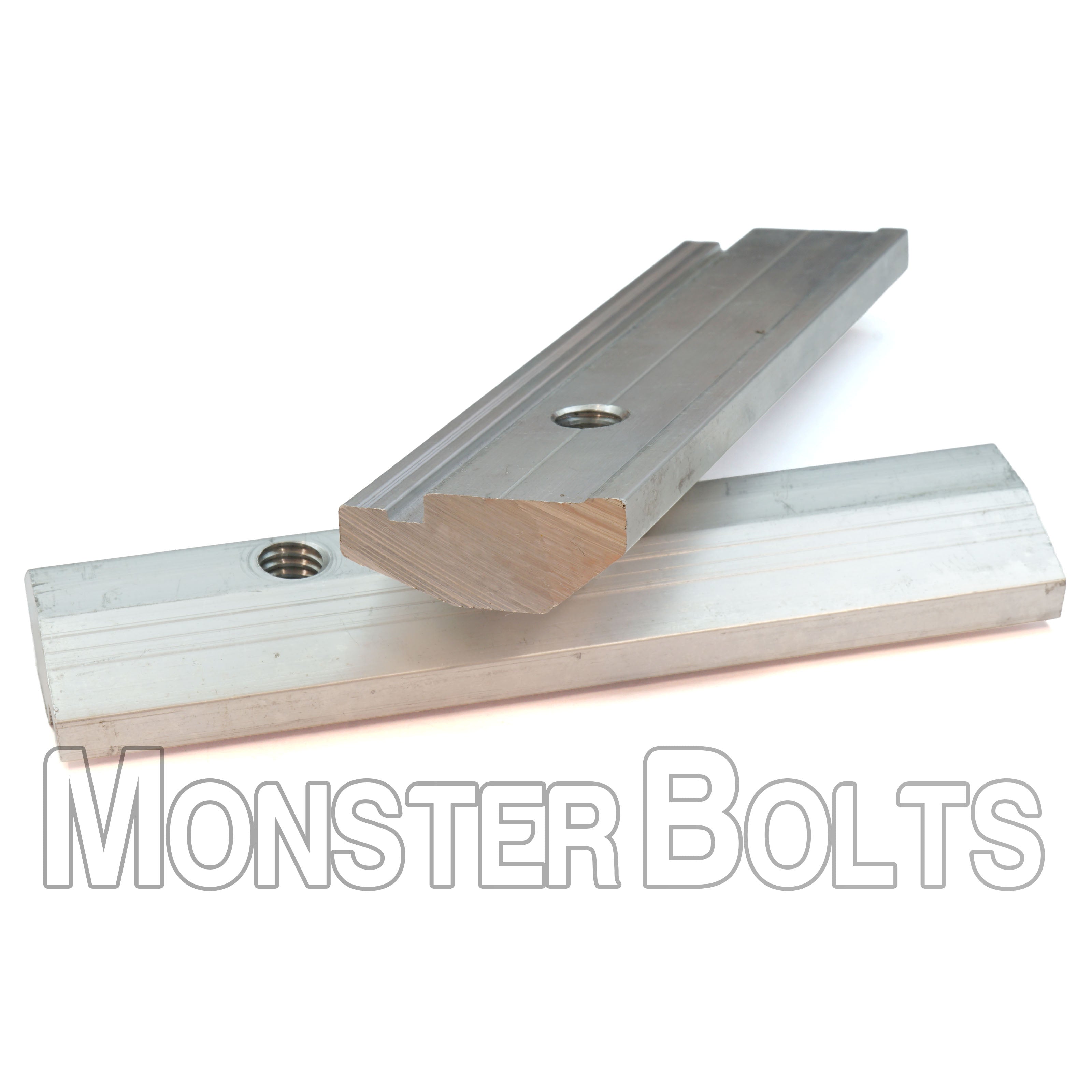 5" Aluminum Rail Clamp Bar for DOT Traffic Bullet Rail assembly, 3/8-16 Tapped - Made in USA