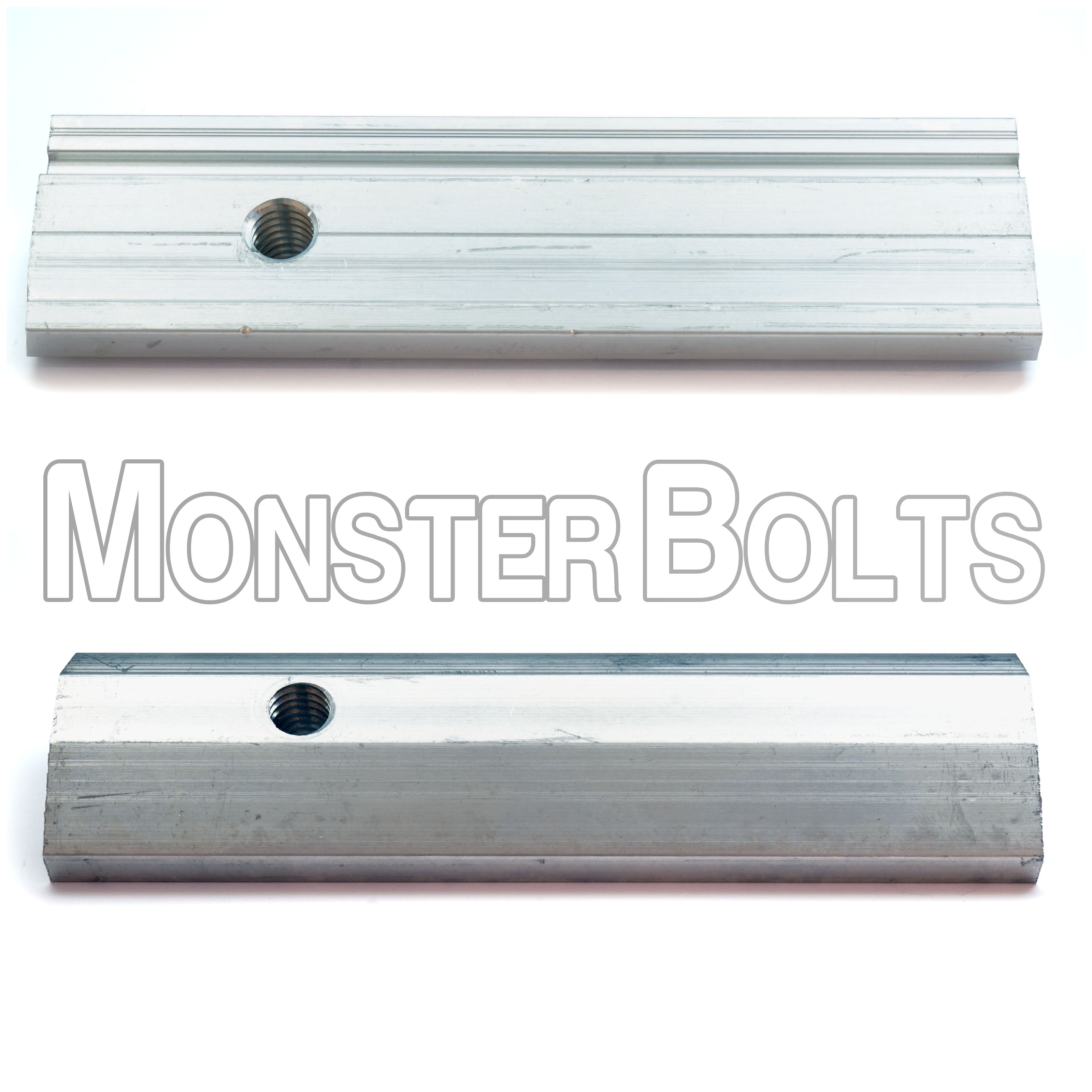 5" Aluminum Rail Clamp Bar for DOT Traffic Bullet Rail assembly, 3/8-16 Tapped - Made in USA