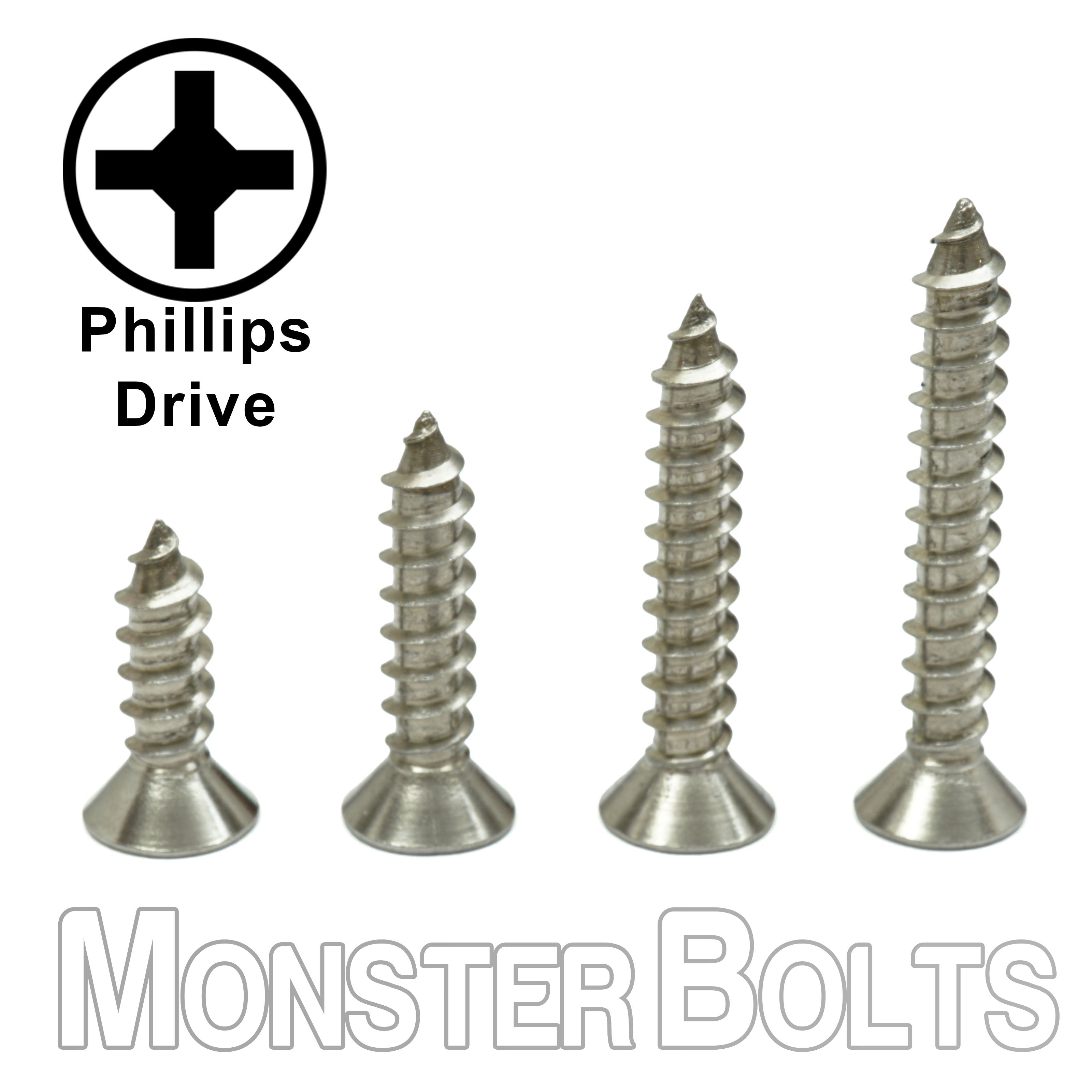 Bulk #5 x 1" Flat Head Phillips Self-Tapping Screws – Type A – Zinc CR+3