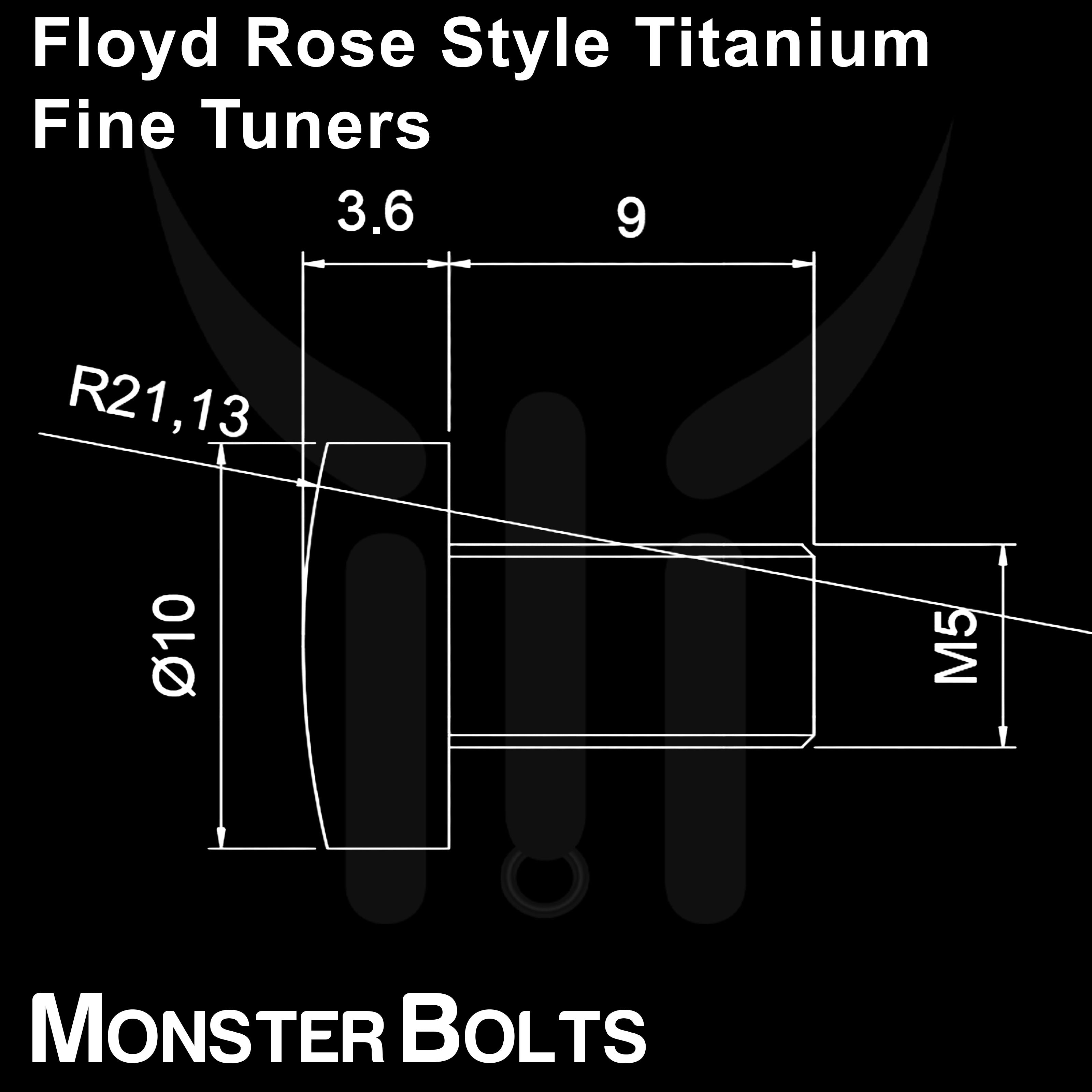 Titanium Fine Tuners – Floyd Rose® Style Tremolo – Precision Lightweight Upgrade – Monster Bolts