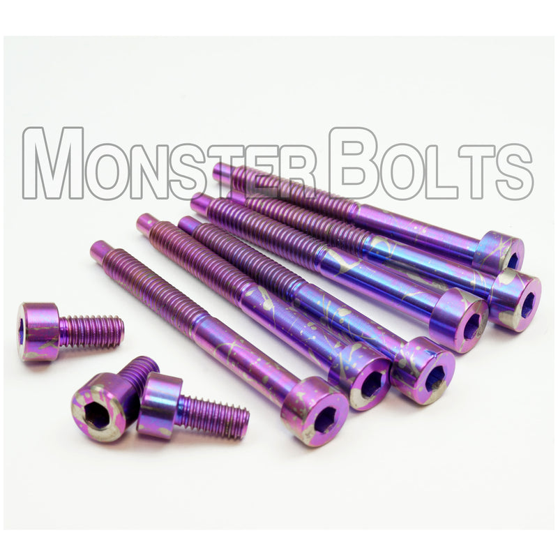 SOLD - Set of Blue Purple Splatter Anodized Titanium String Lock and Locking Nut - For Floyd Rose