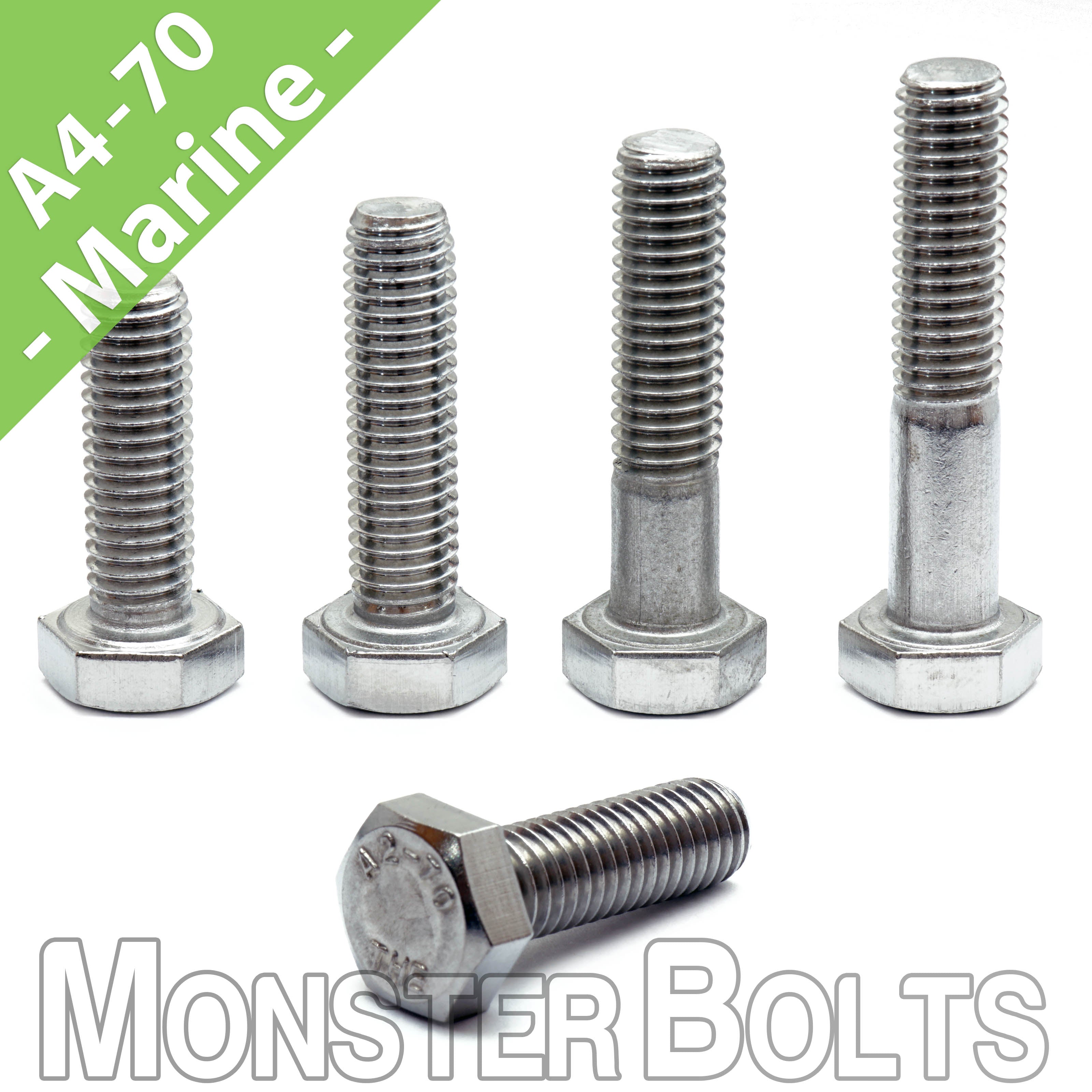 Bulk M10-1.50 DIN 933 / 931 Hex Cap Screws Coarse Stainless A4 (316)
