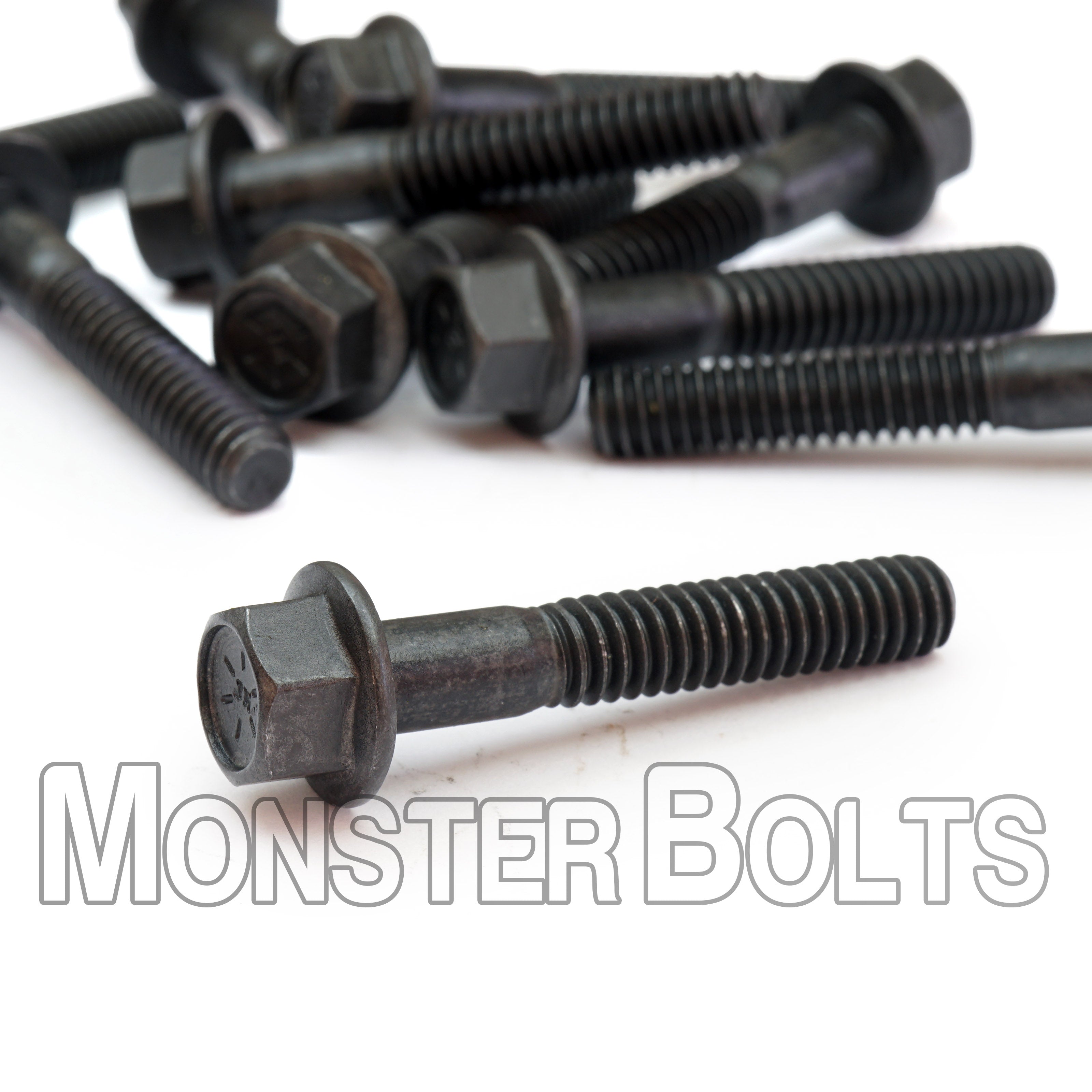 1/4"-20 Grade 8 Indented Hex Flange Screws (Frame Bolts) – Black Phosphate & Oil