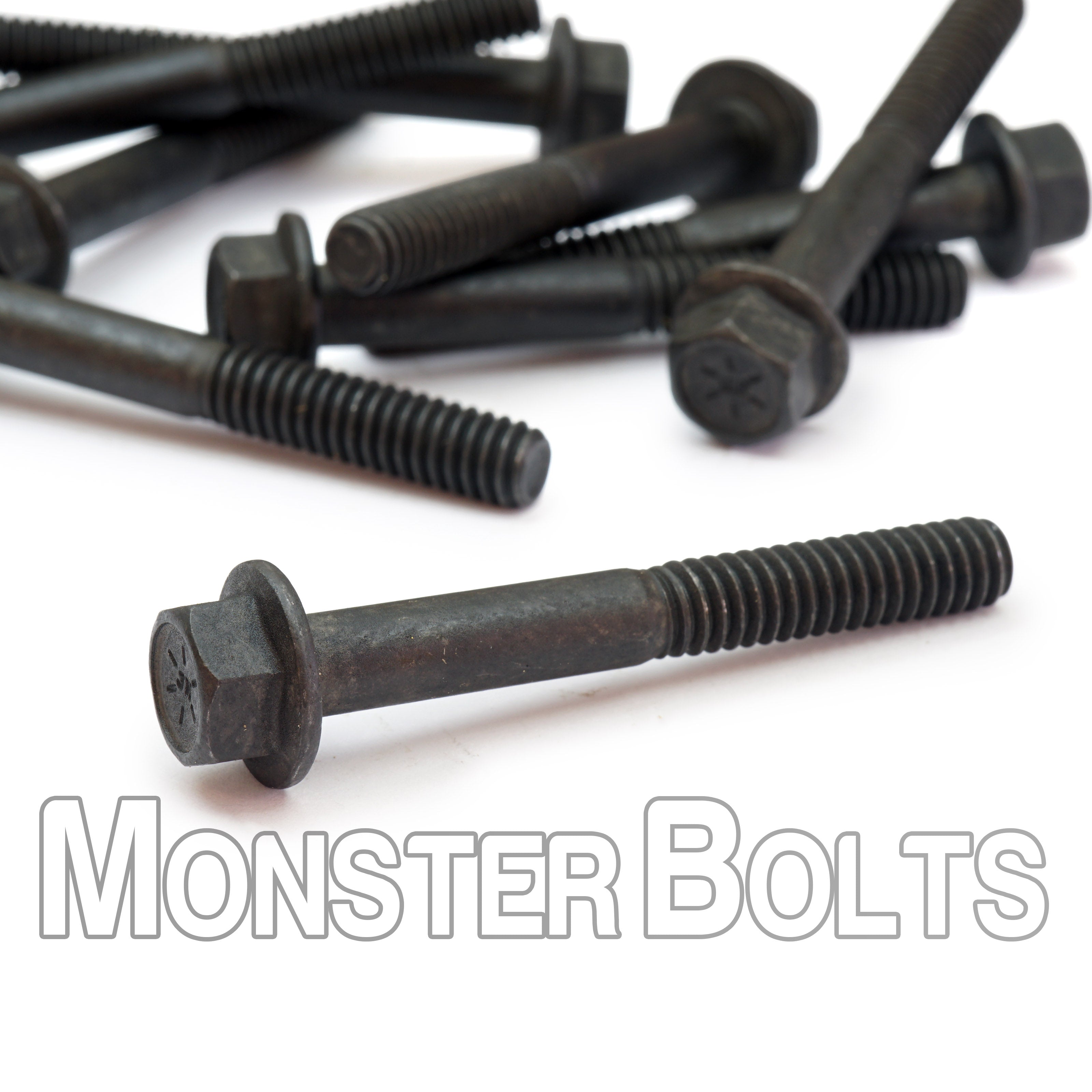 1/4"-20 Grade 8 Indented Hex Flange Screws (Frame Bolts) – Black Phosphate & Oil