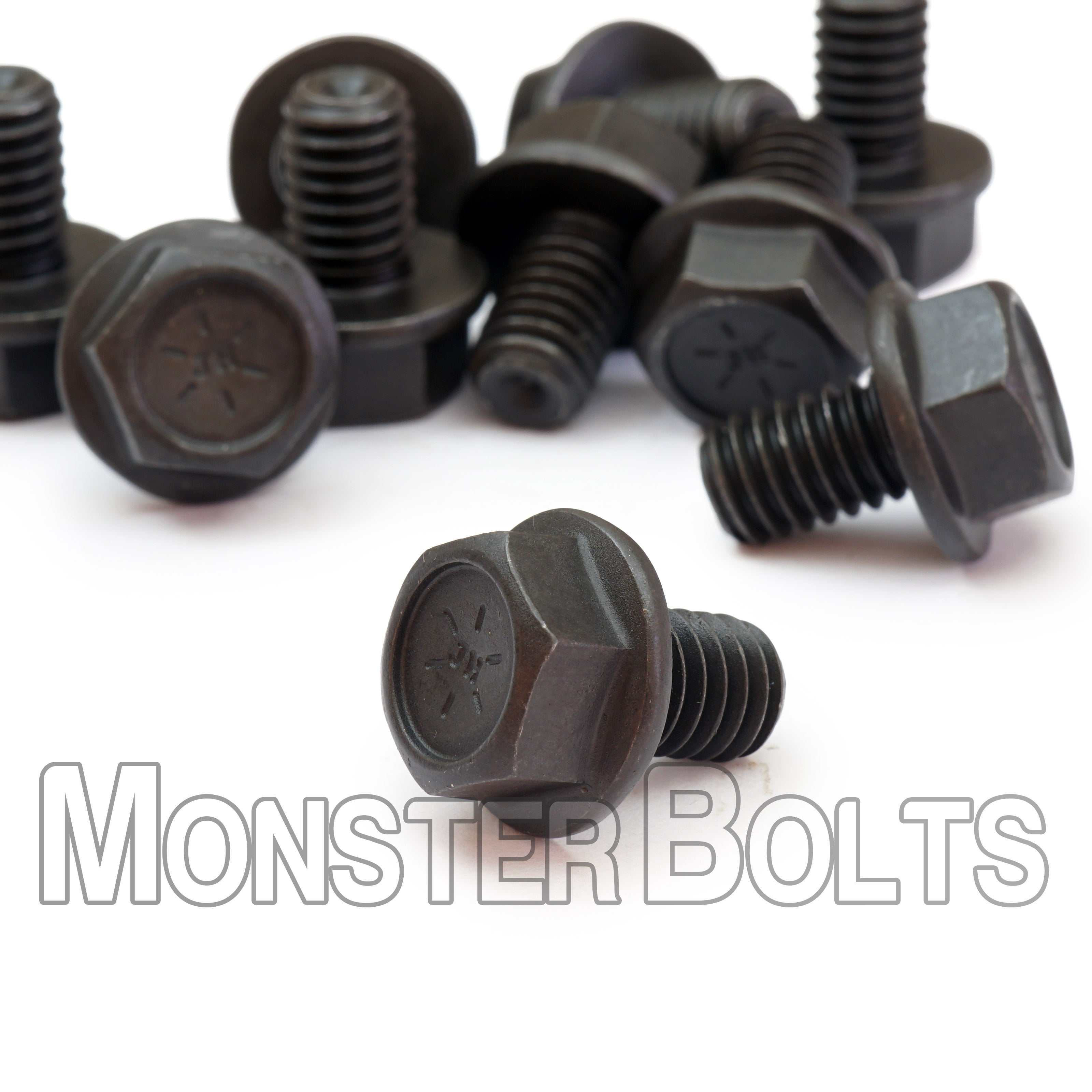 5/16-18 Grade 8 Indented Hex Flange Screws (Frame Bolts) – Black Phosphate & Oil
