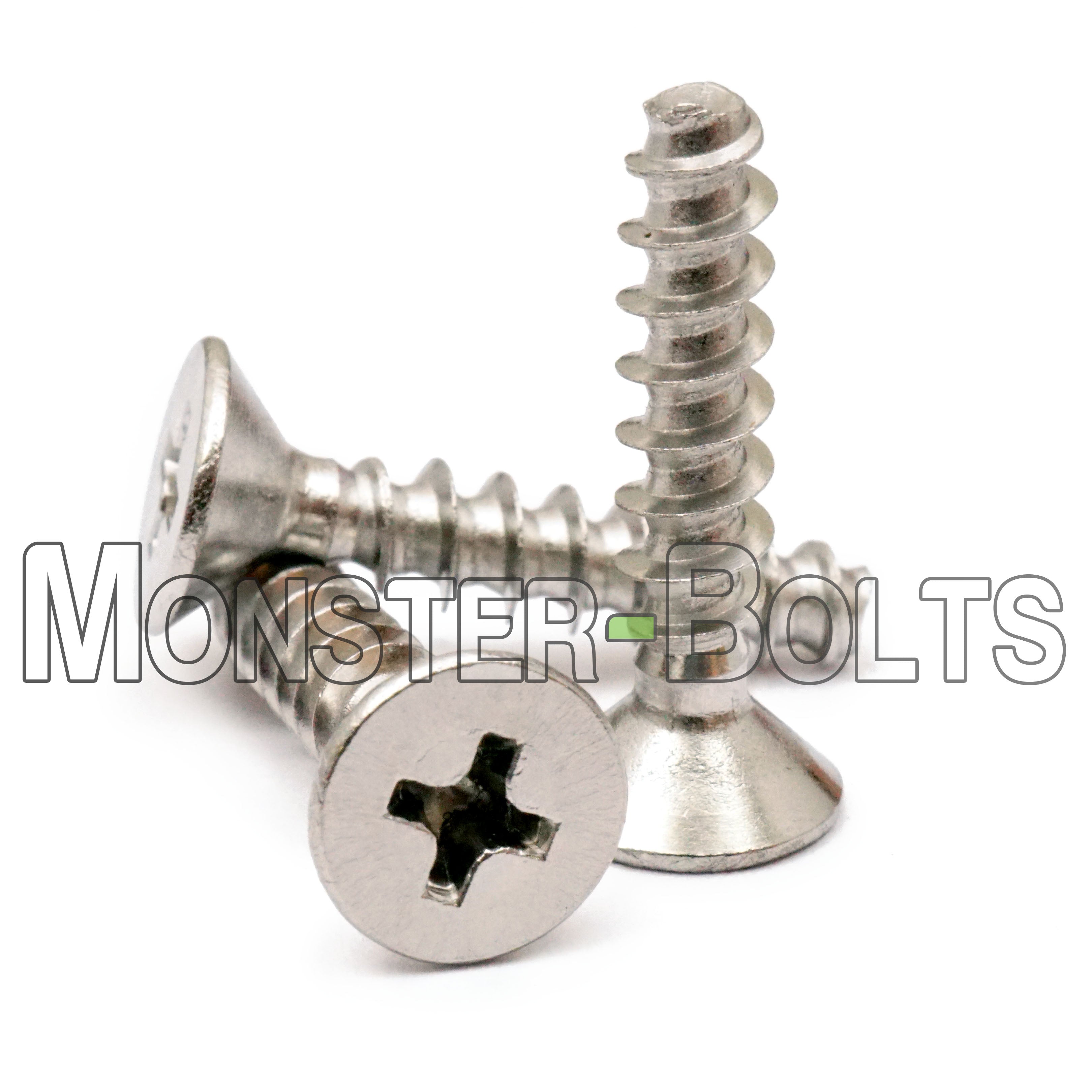 Bulk #2-28 Phillips Flat Head 48-2 Thread-Forming Screws for Thermoplastics – 18-8 Stainless Steel, Passivated & Wax-Lubed
