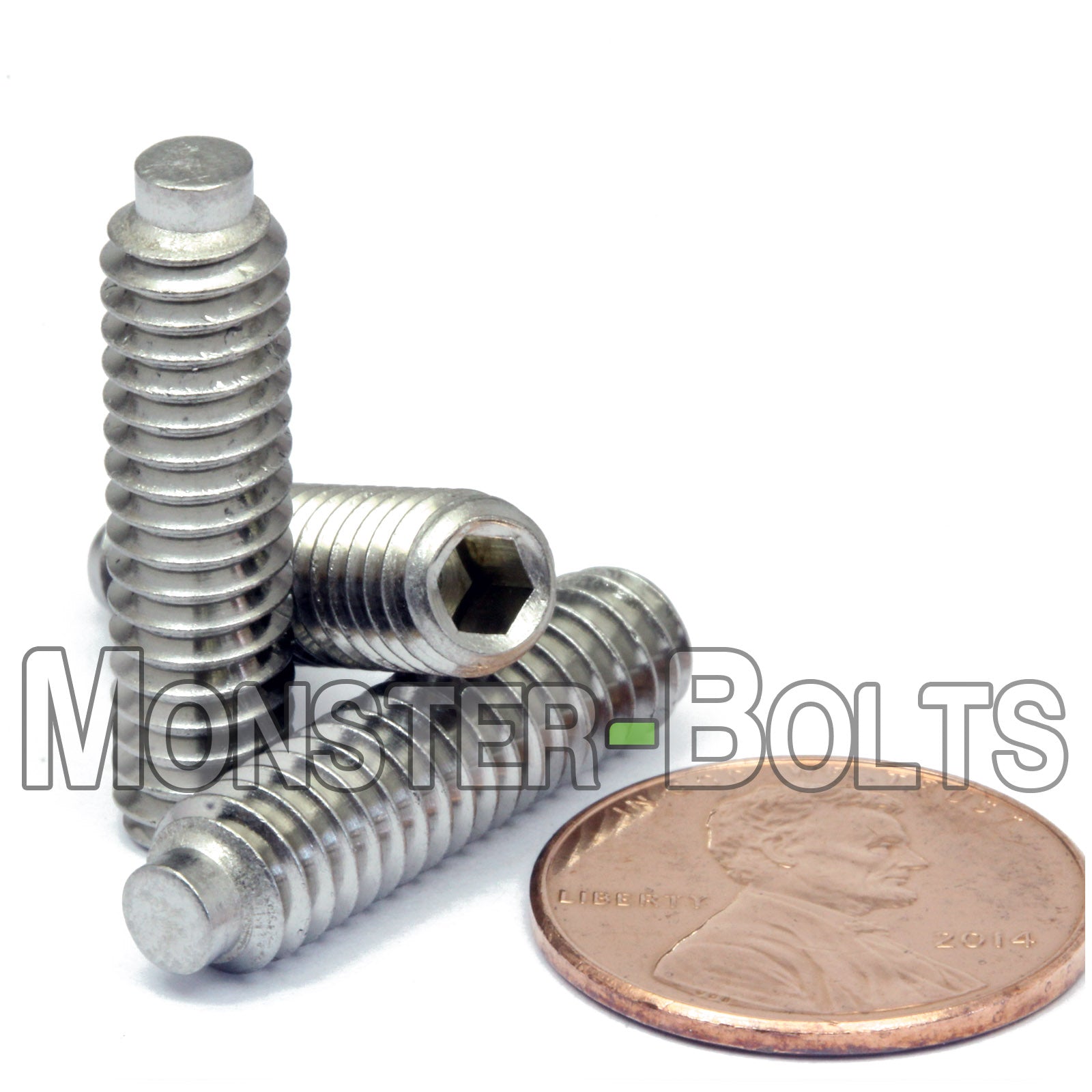 Bulk 1/4"-20 Socket Set Screws, 1/2 Dog Point, Stainless Steel A2 (18-8)