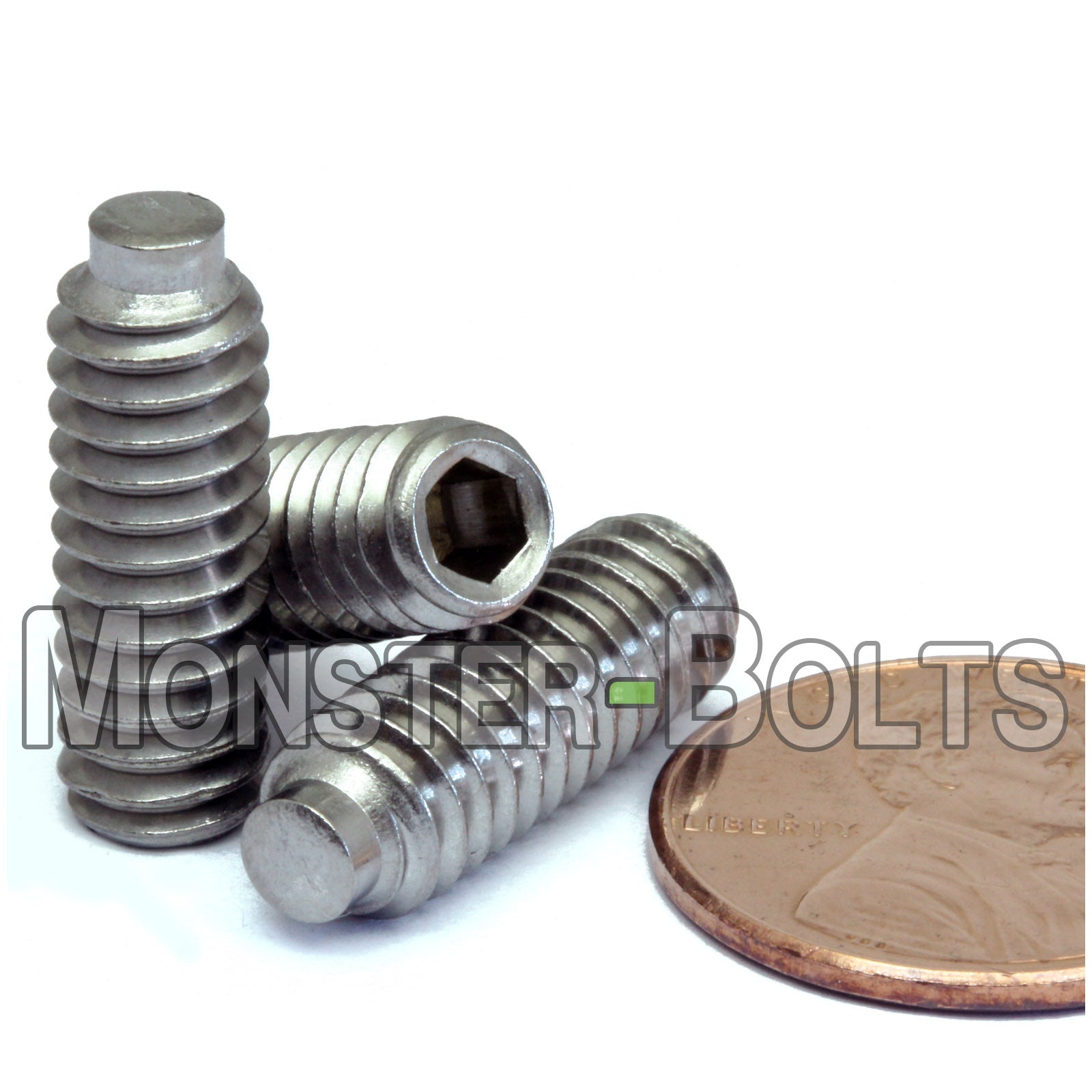 Bulk 1/4"-20 Socket Set Screws, 1/2 Dog Point, Stainless Steel A2 (18-8)