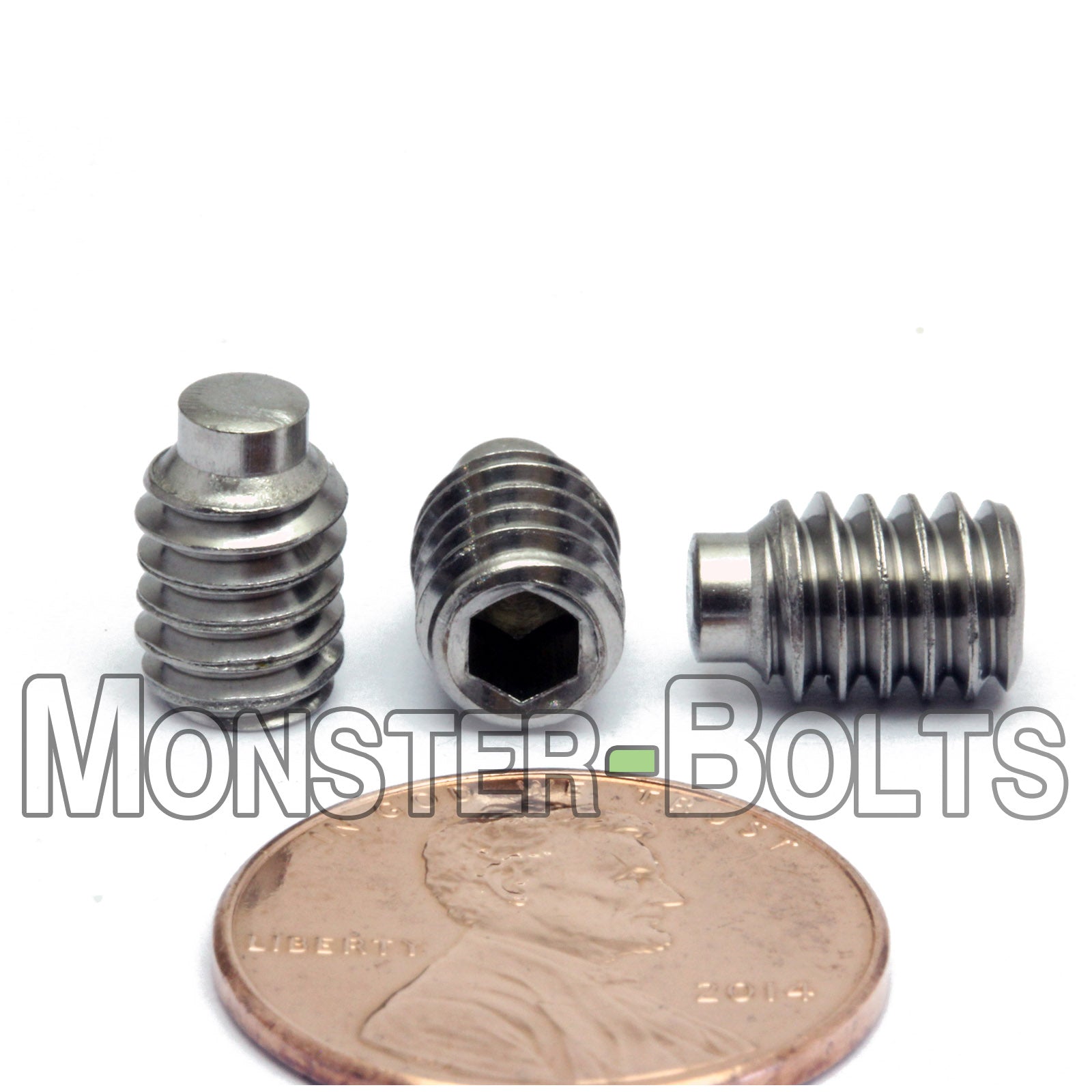 Bulk 1/4"-20 Socket Set Screws, 1/2 Dog Point, Stainless Steel A2 (18-8)