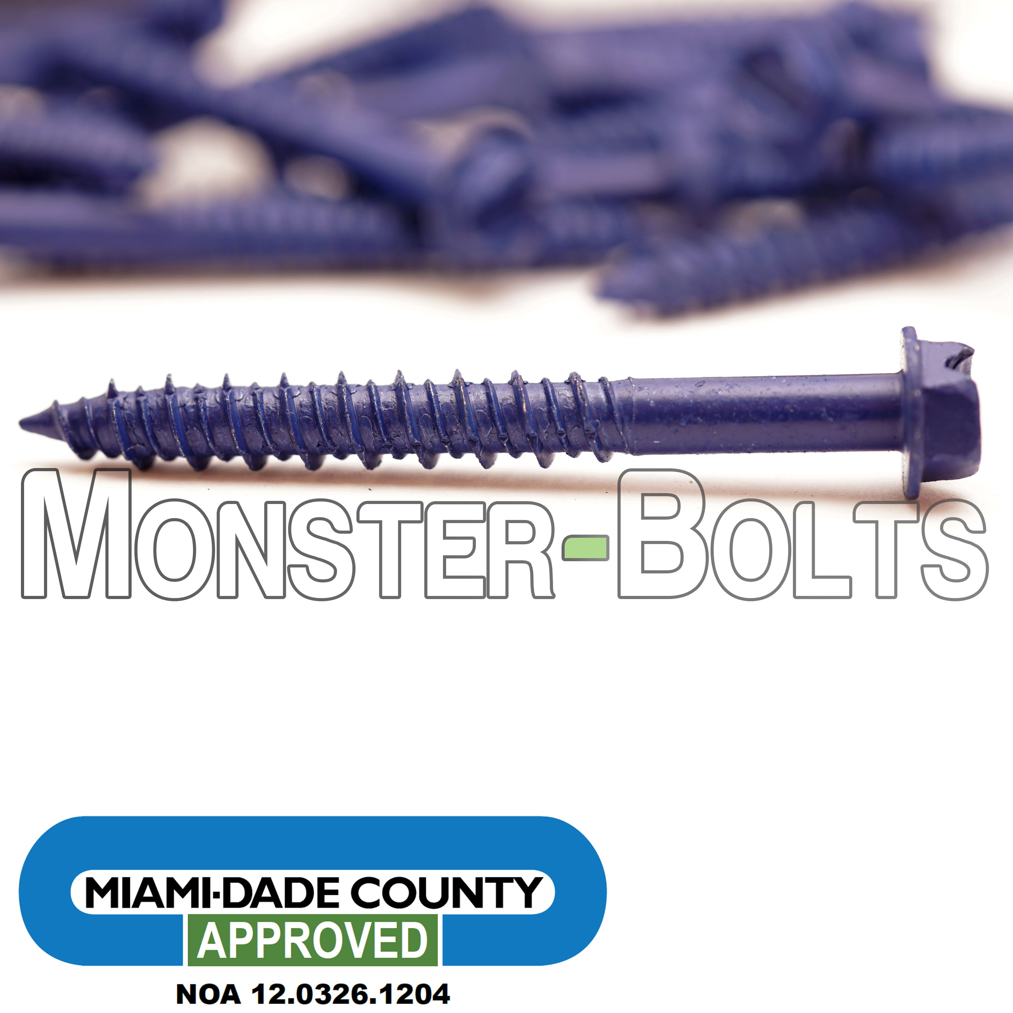 Bulk 3/16" Indented Hex Washer Slotted Tapking® SD Concrete Screws – Blue DurableCoat – Monster Bolts