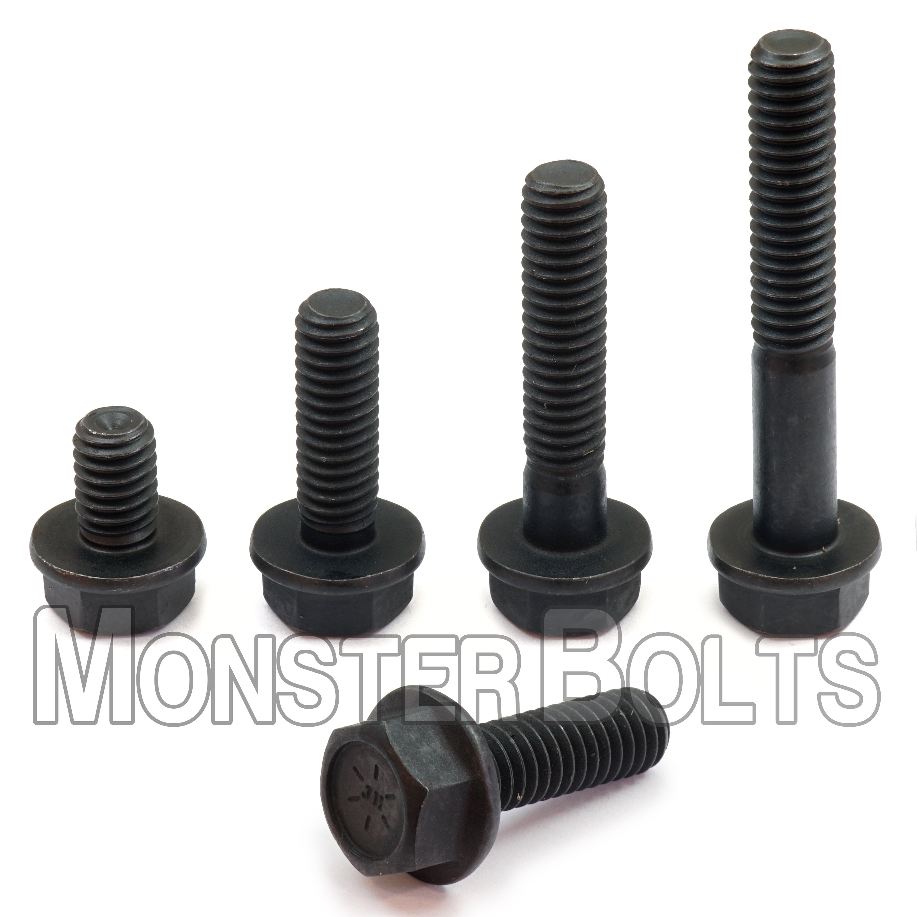 5/16-18 Grade 8 Indented Hex Flange Screws (Frame Bolts) – Black Phosphate & Oil