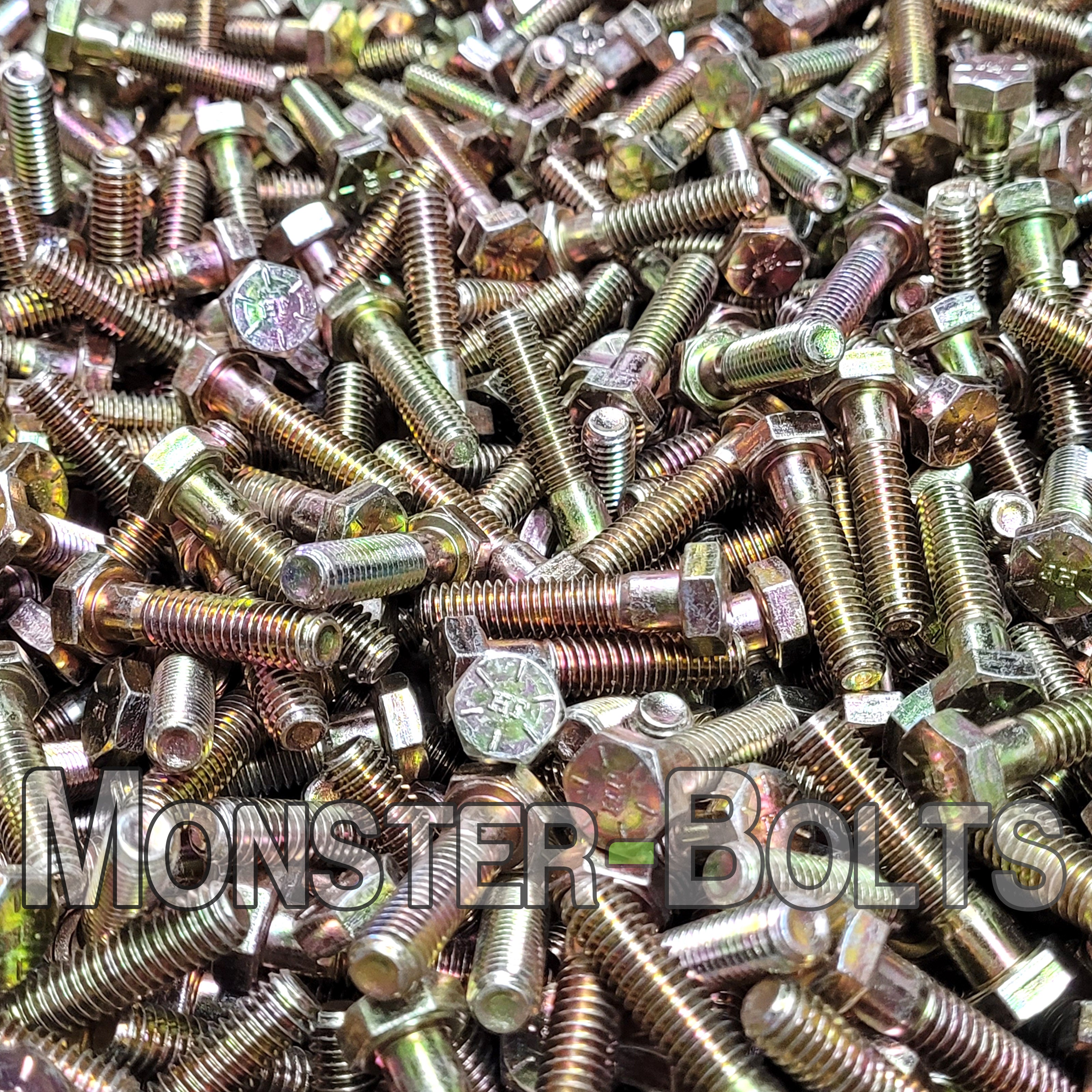 Bulk 9/16"-12 Grade 8 Hex Cap Screws (Zinc Yellow CR+6 Bake, UNC)