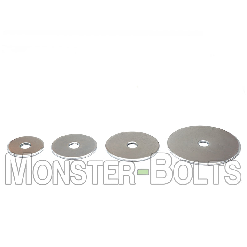 US / Inch - Fender Washers, Cr+3 Zinc Plated Steel - Monster Bolts