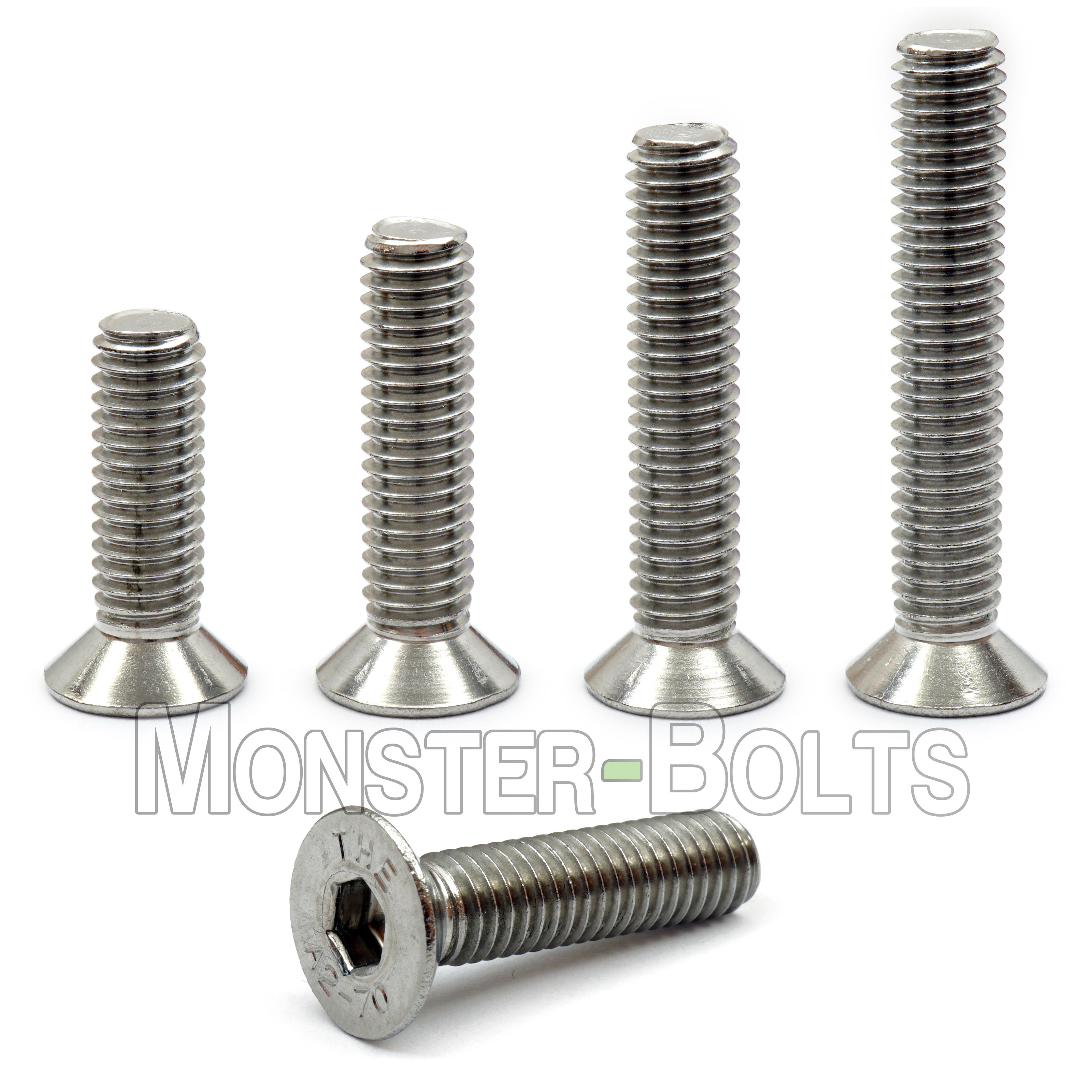 M4 Flat Head Socket Cap screws, A2 Stainless Steel ┃MonsterBolts