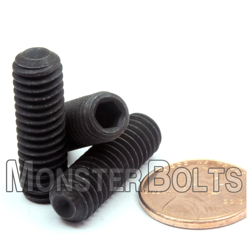 Black 5/16-18 x 1" Allen key Cup Point set screws