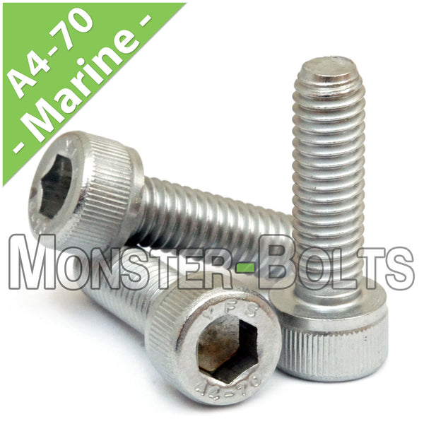 M8 Stainless Steel Socket Head Cap screws, Marine Grade A4 (316) - Monster Bolts