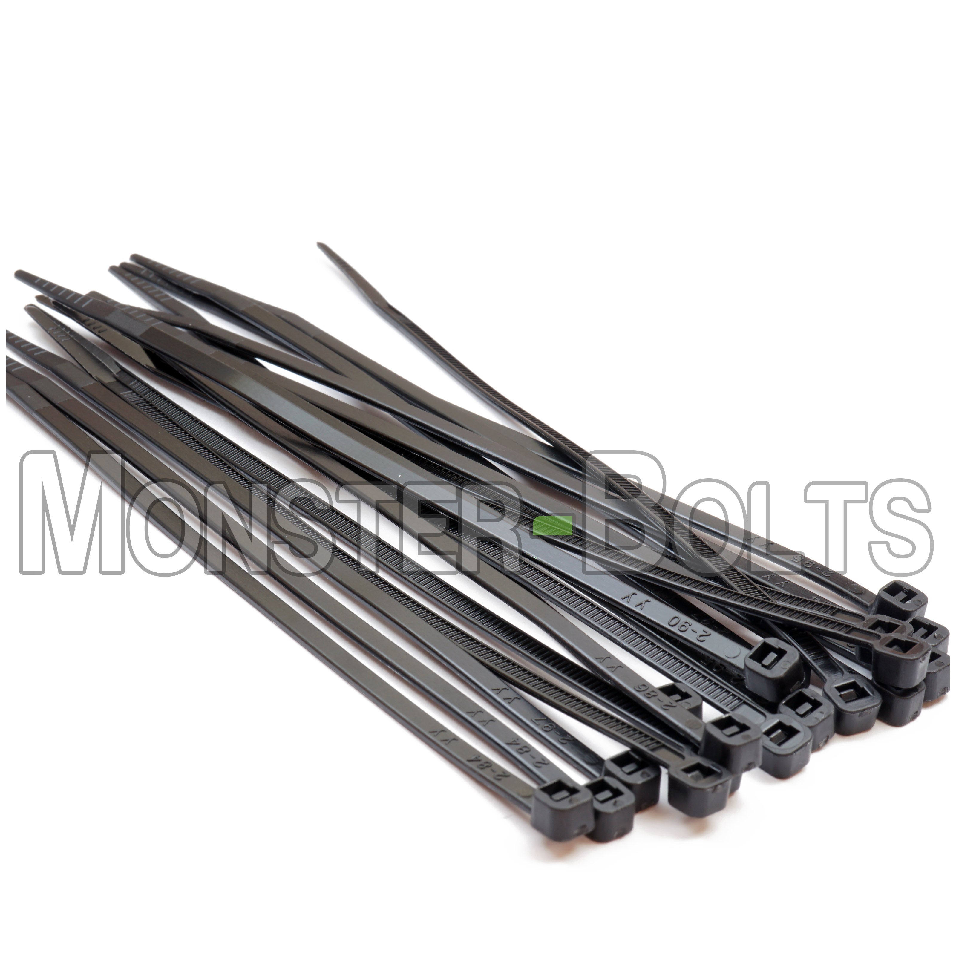 Black Nylon 66 UV Rated Cable Ties, UL Listed, Outdoor Use, 4" 6", 8" & 10"