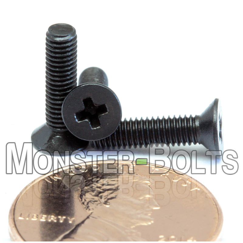 Black M3 x 12mm Phillips Flat Head screws.